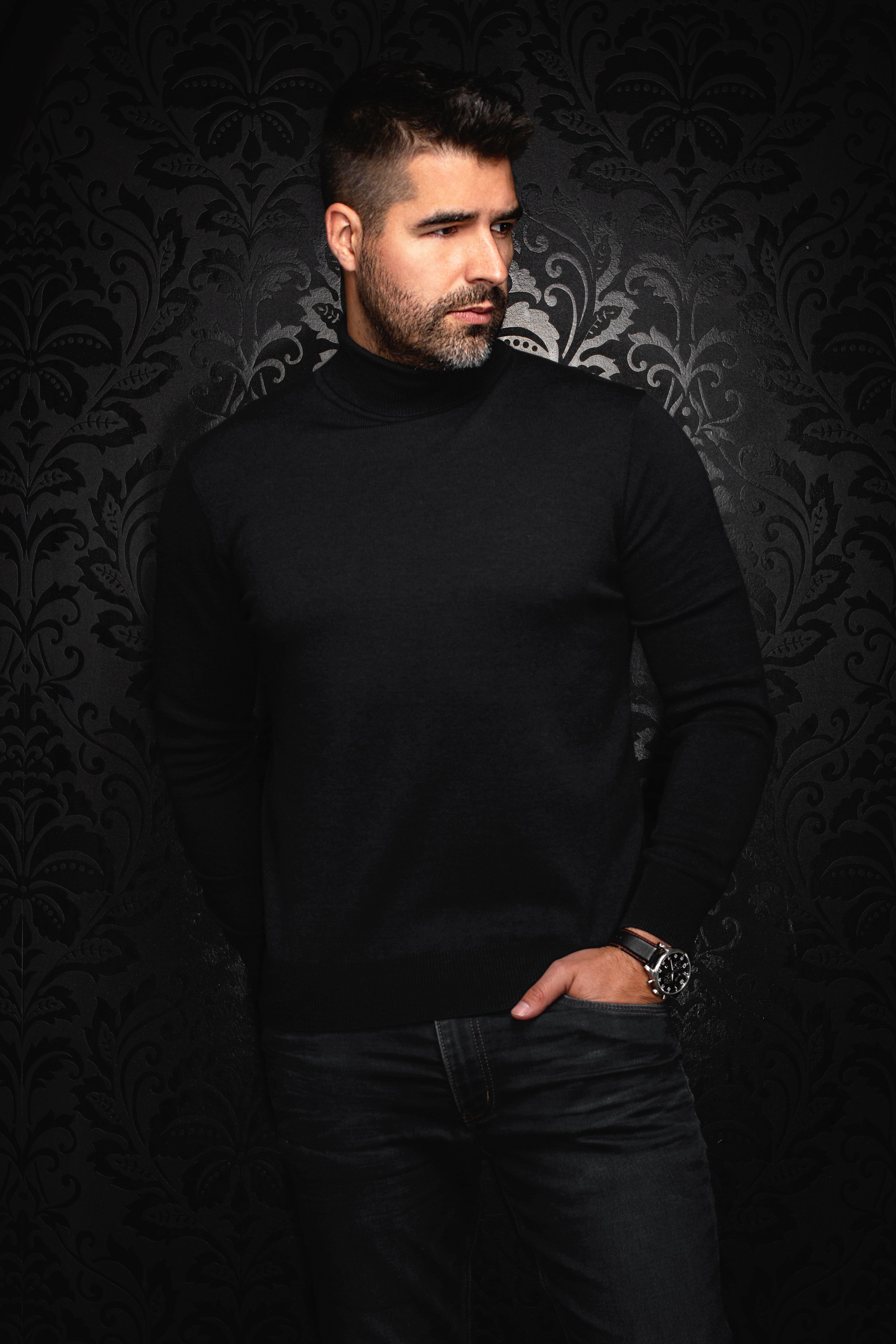 CHANDAIL EN LAINE MÉRINOS | ARKANES, Black