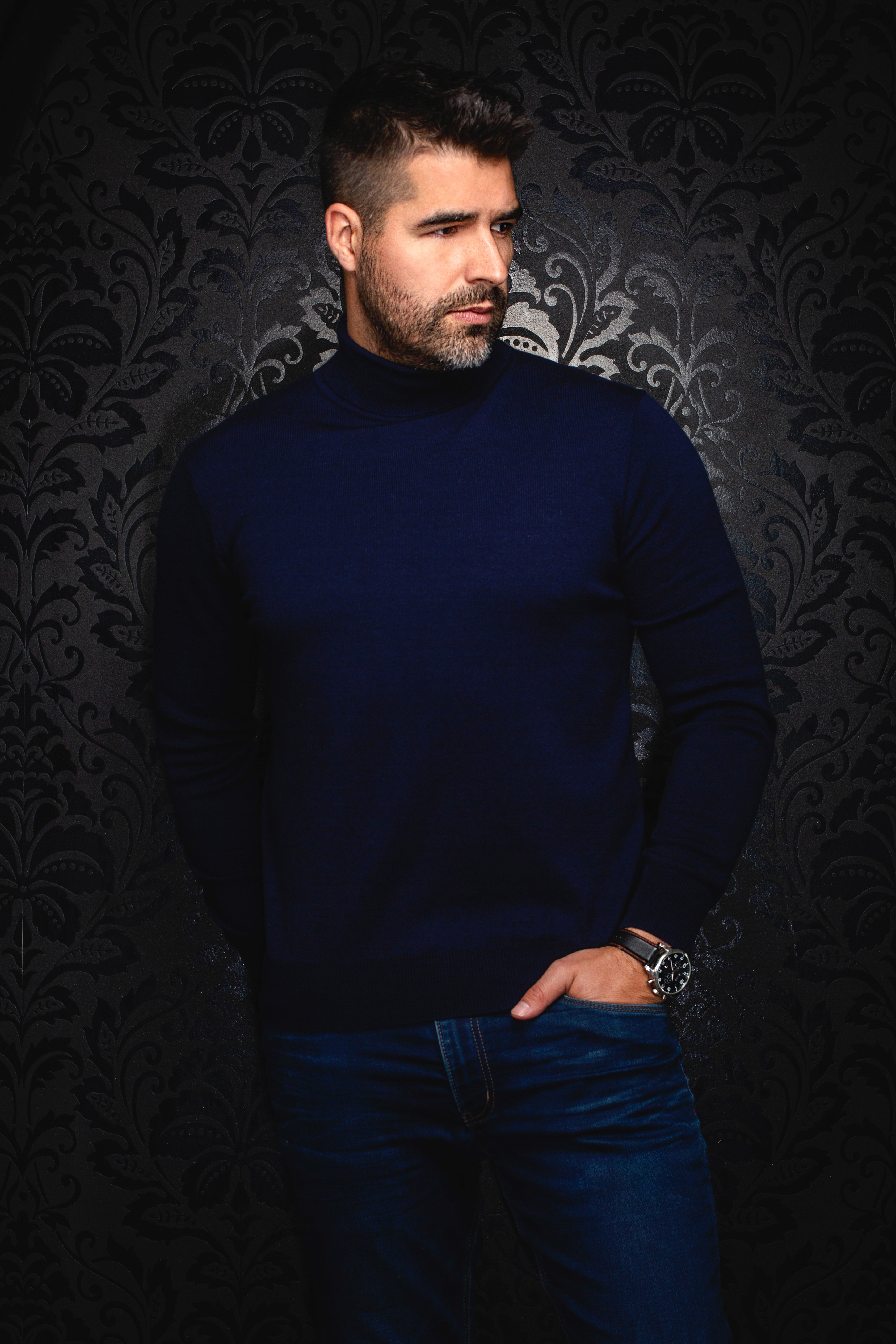 CHANDAIL EN LAINE MÉRINOS | ARKANES, Navy