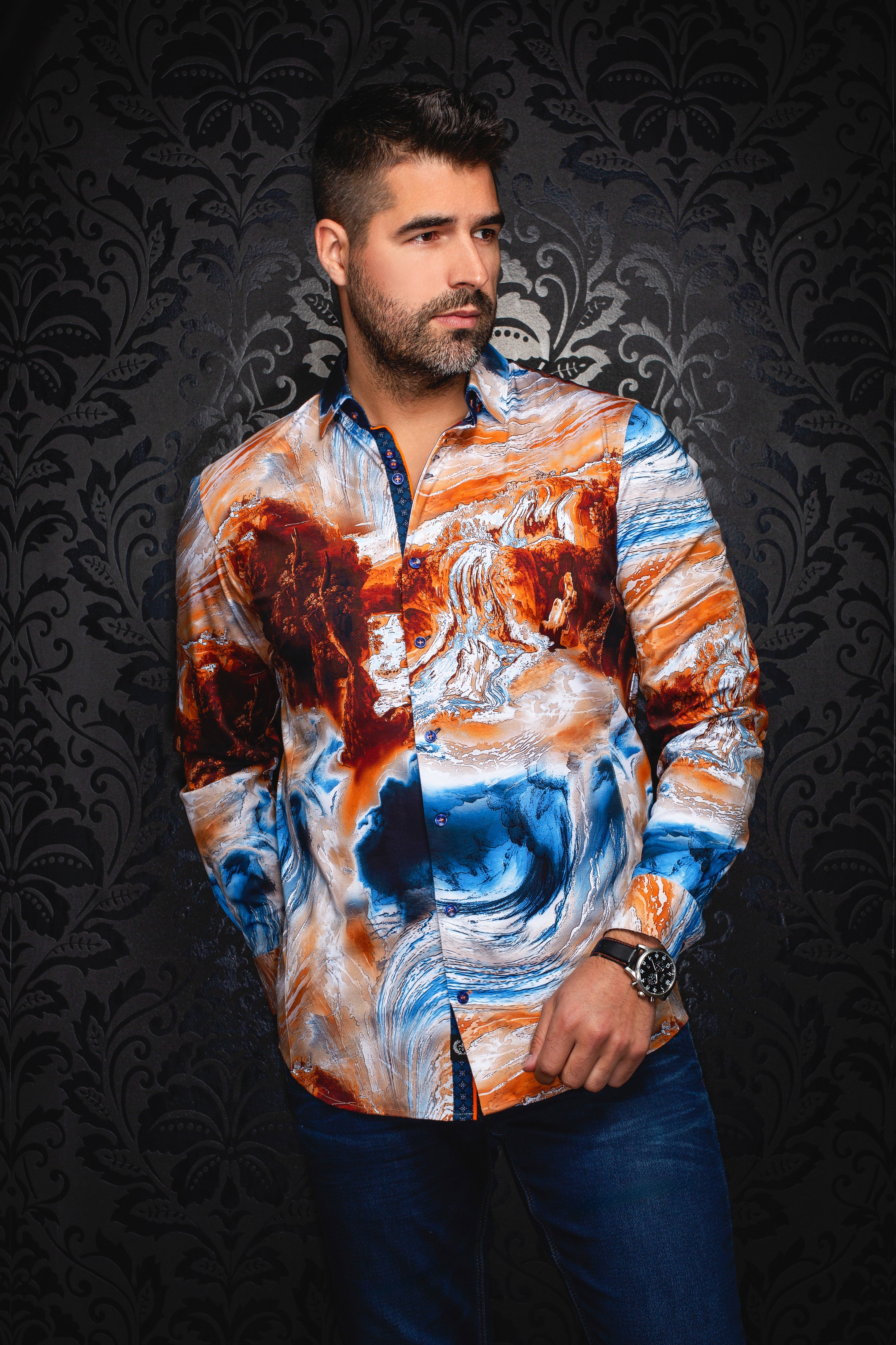 CHEMISE | CASCADES, Blue Brown