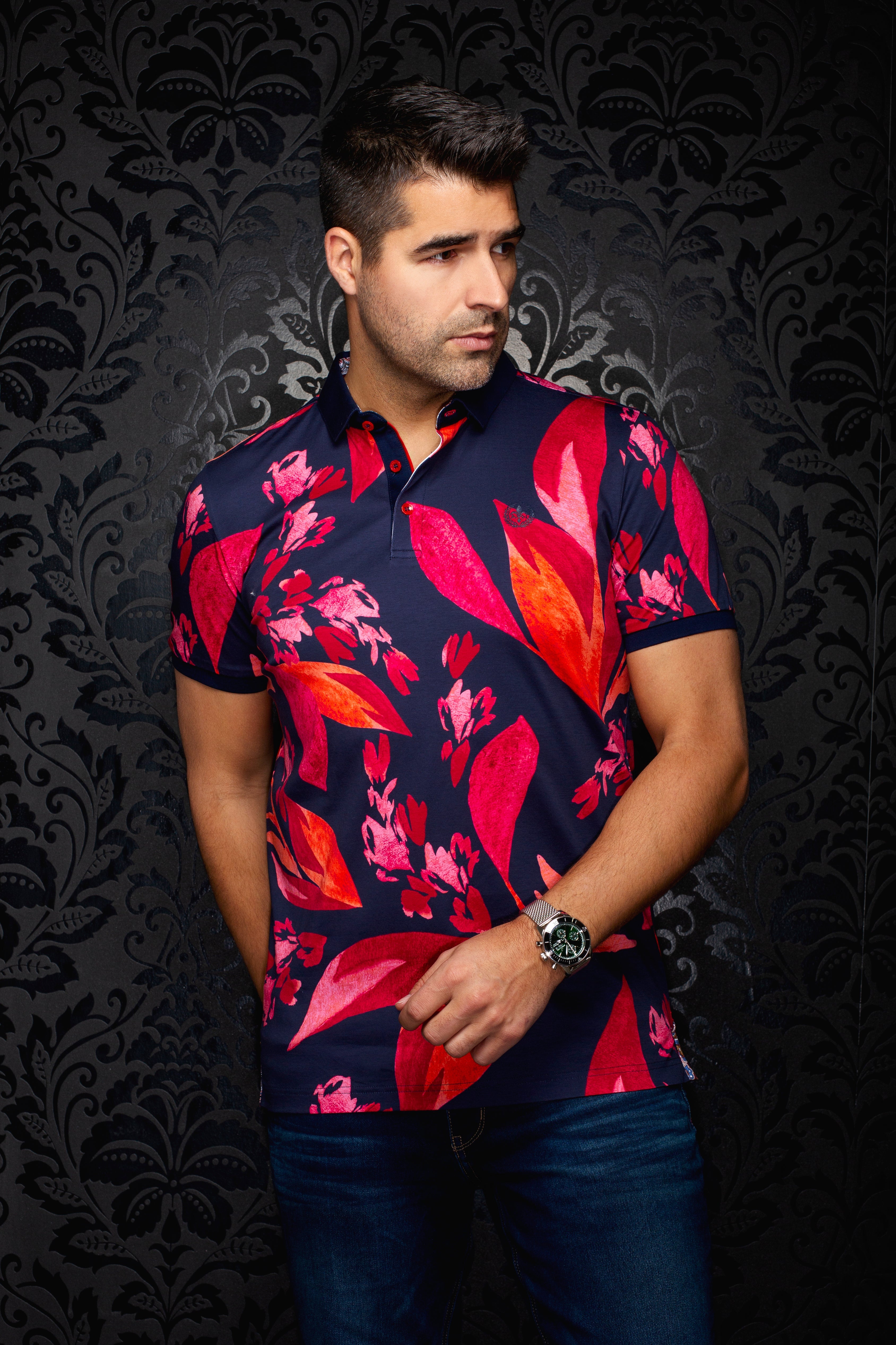 POLO | GLEN, Navy Red