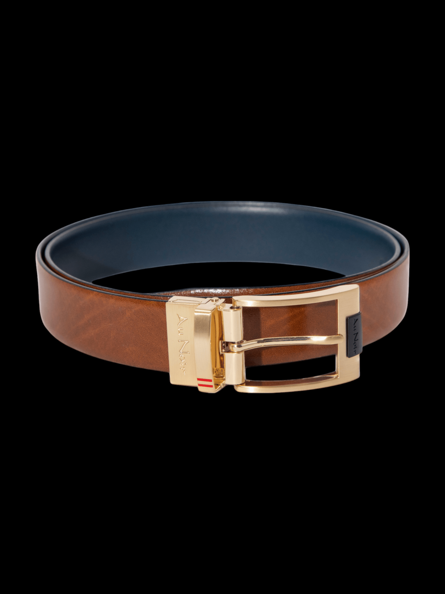 CEINTURE RÉVERSIBLE | DESOTO GOLD, tan - navy - AU NOIR