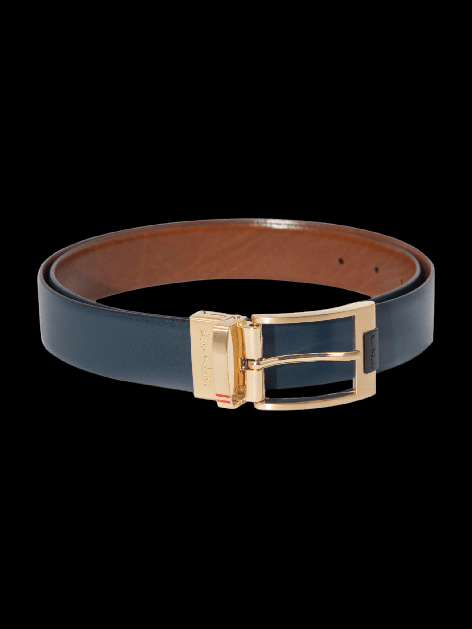 CEINTURE RÉVERSIBLE | DESOTO GOLD, tan - navy - AU NOIR