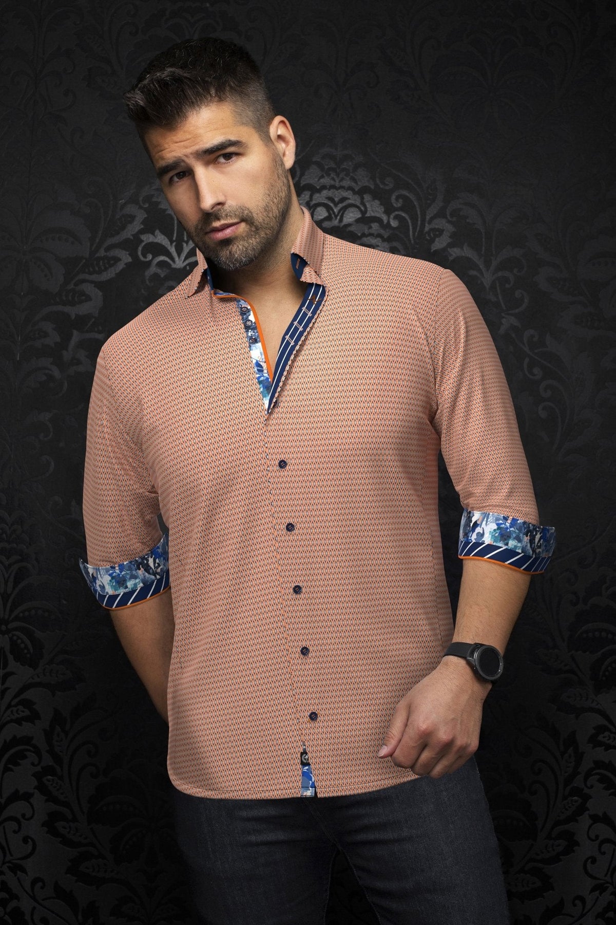 CHEMISE | ALBERONI, Orange - AU NOIR