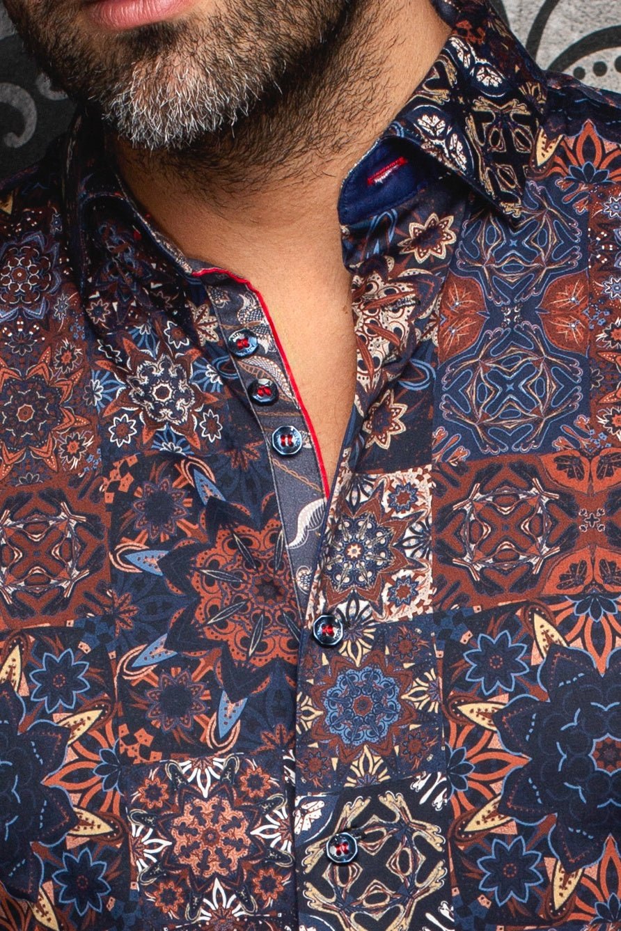 CHEMISE | CLOVIS, Navy Rust - AU NOIR