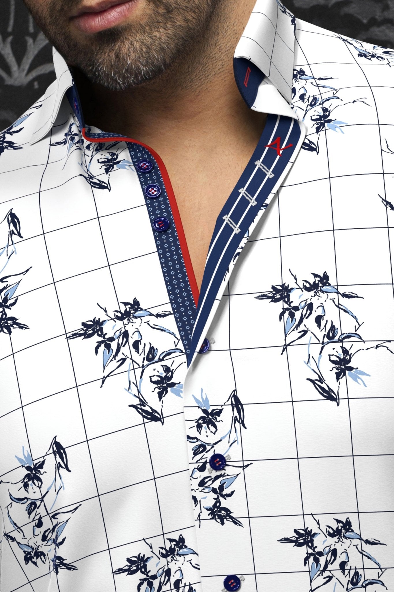 CHEMISE | DISTEFANO, White Blue - AU NOIR