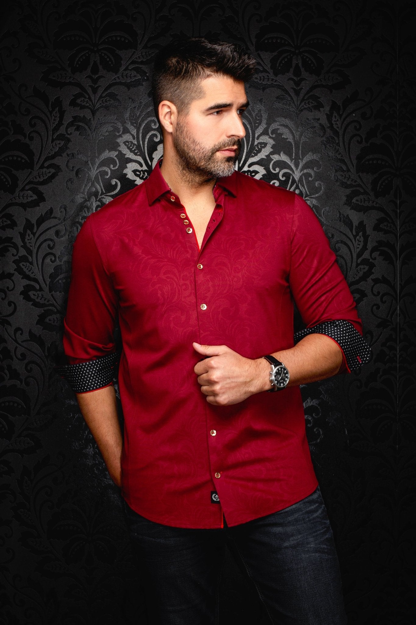 CHEMISE | DUNN, Burgundy - AU NOIR
