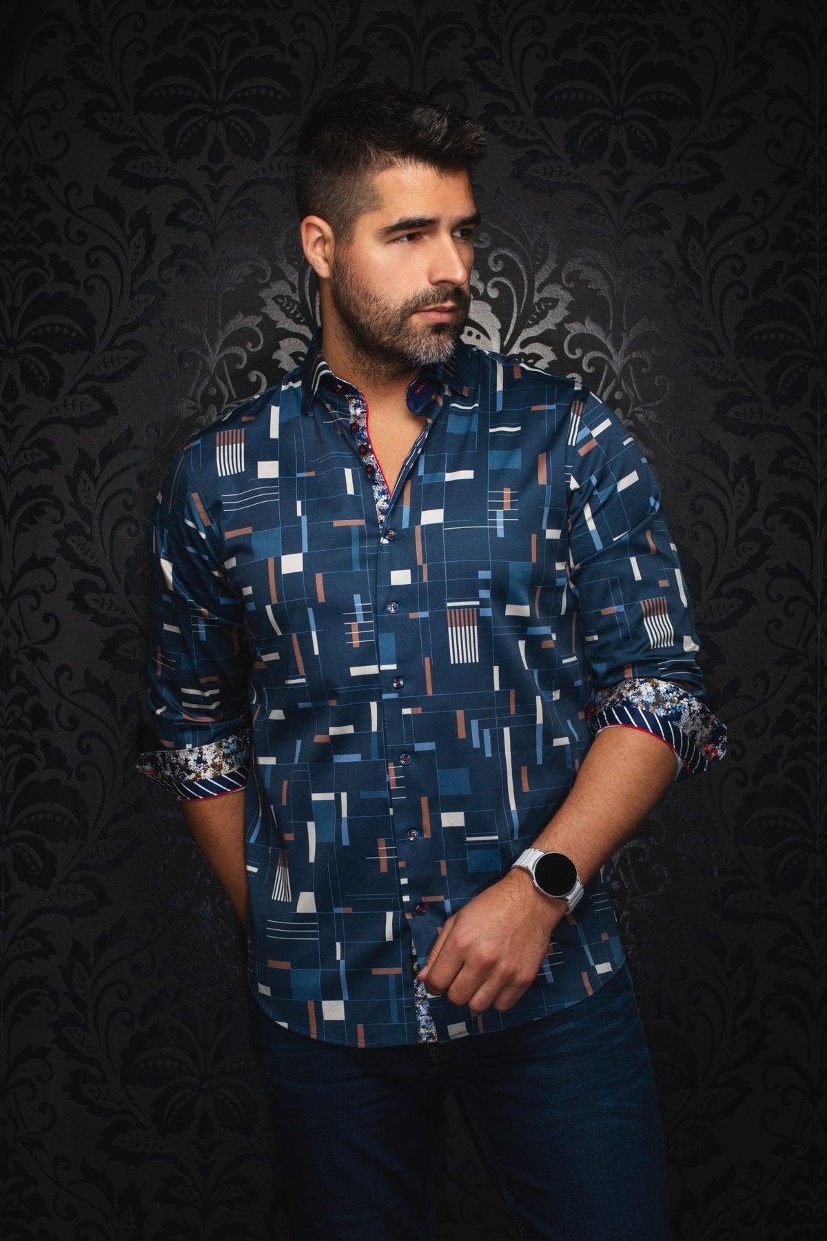 CHEMISE | ECHELON, Navy - AU NOIR