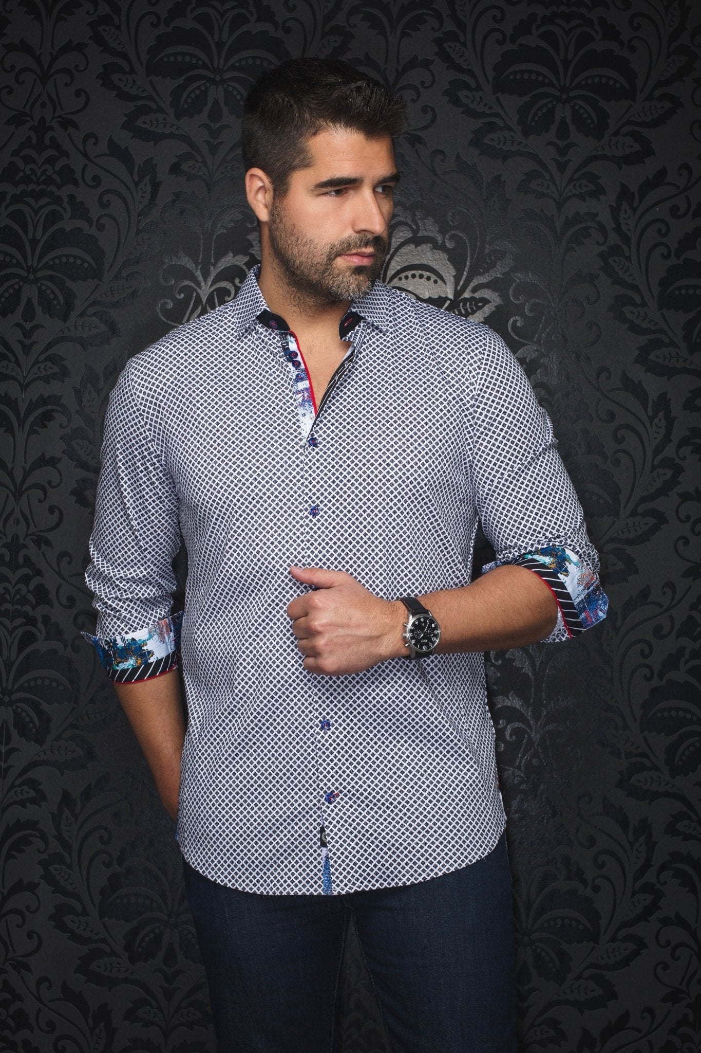 CHEMISE | FIERO, White Black - AU NOIR