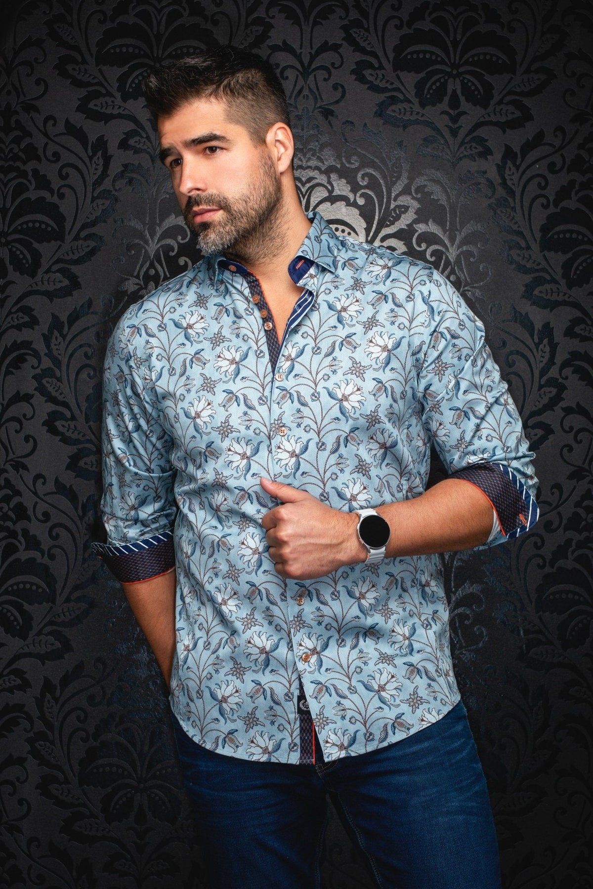 CHEMISE | HARRINGTON, Steel Blue - AU NOIR