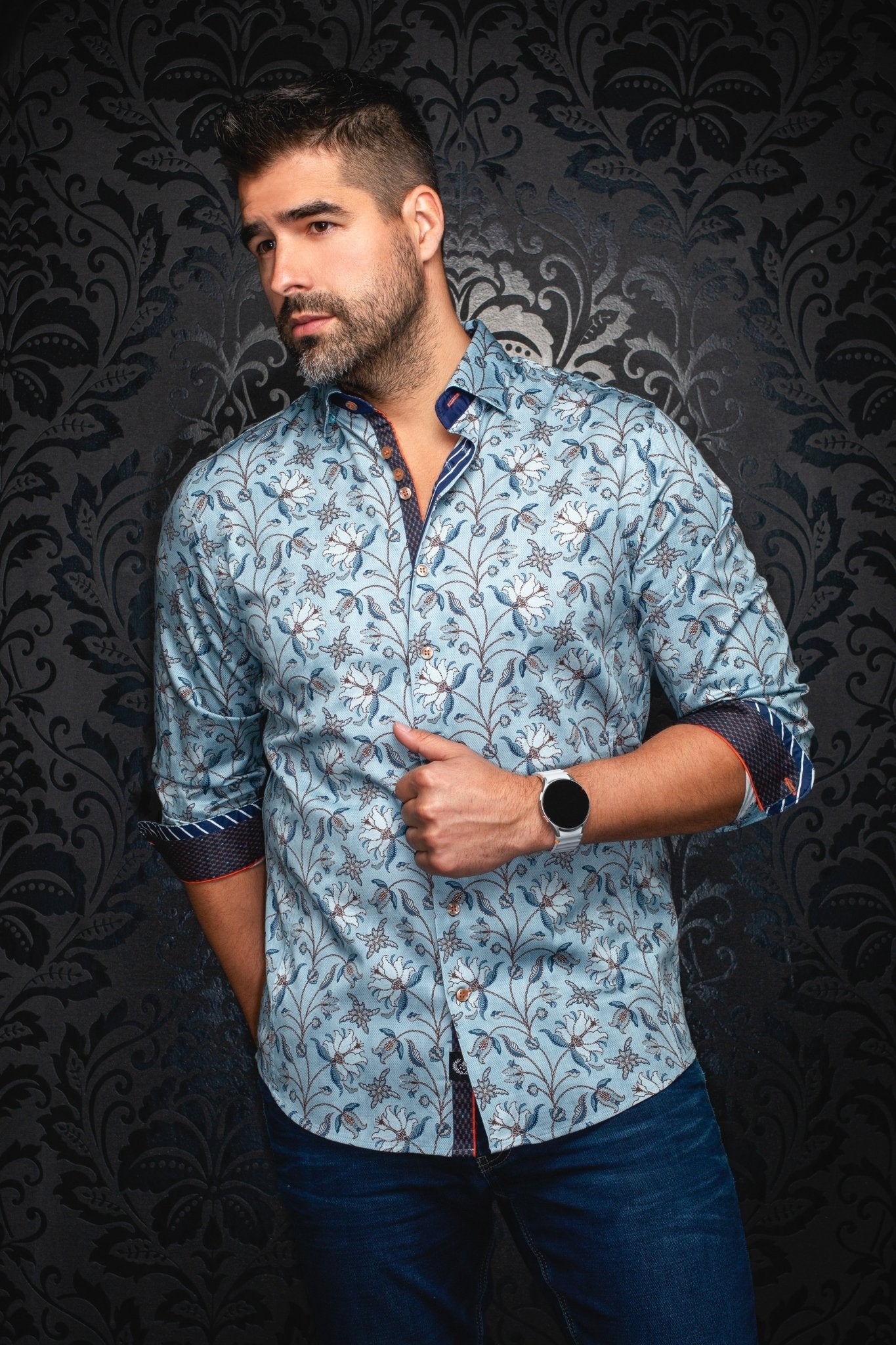 CHEMISE | HARRINGTON, Steel Blue - AU NOIR