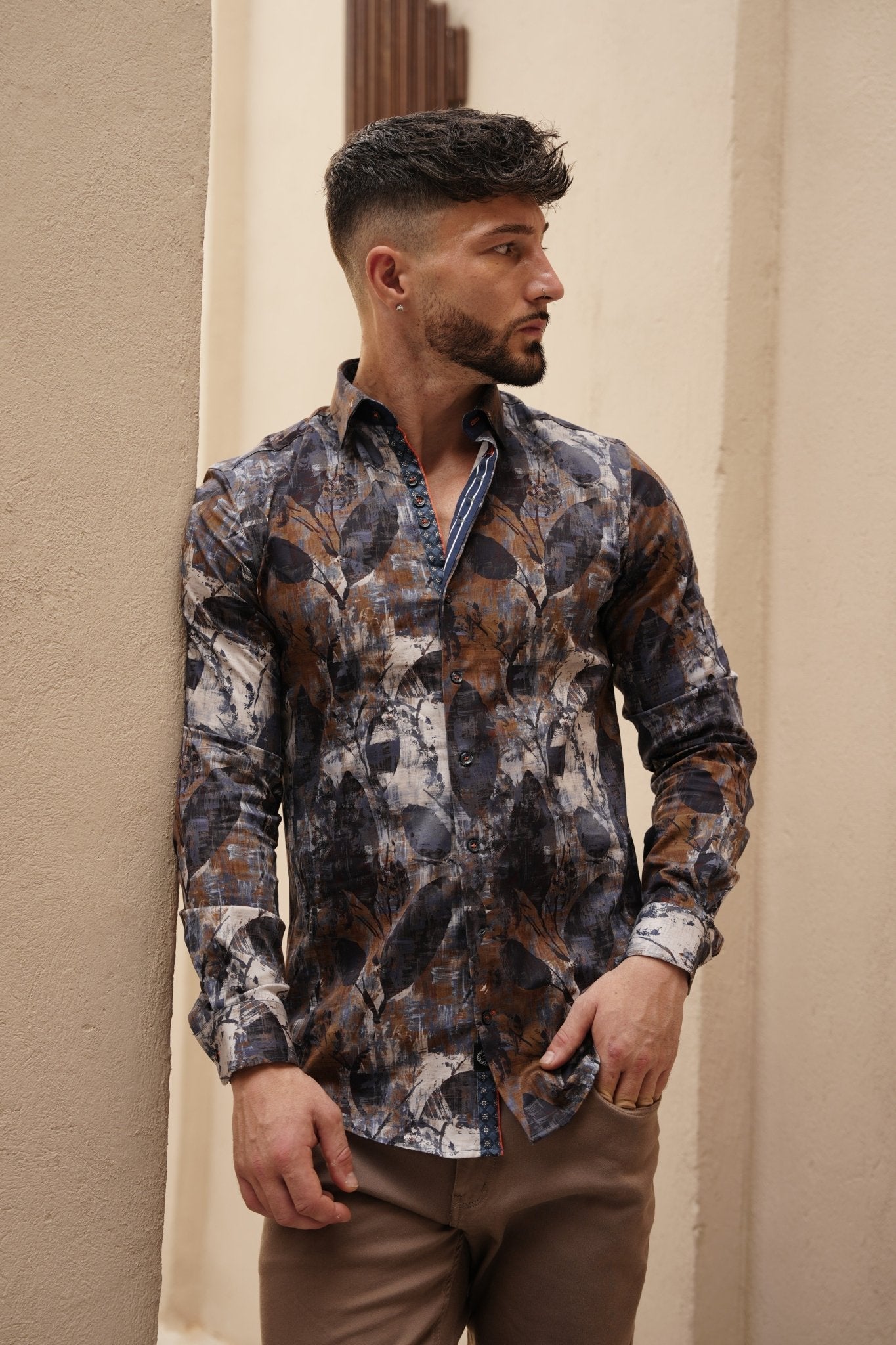 CHEMISE | JASPER, Blue Brown - AU NOIR