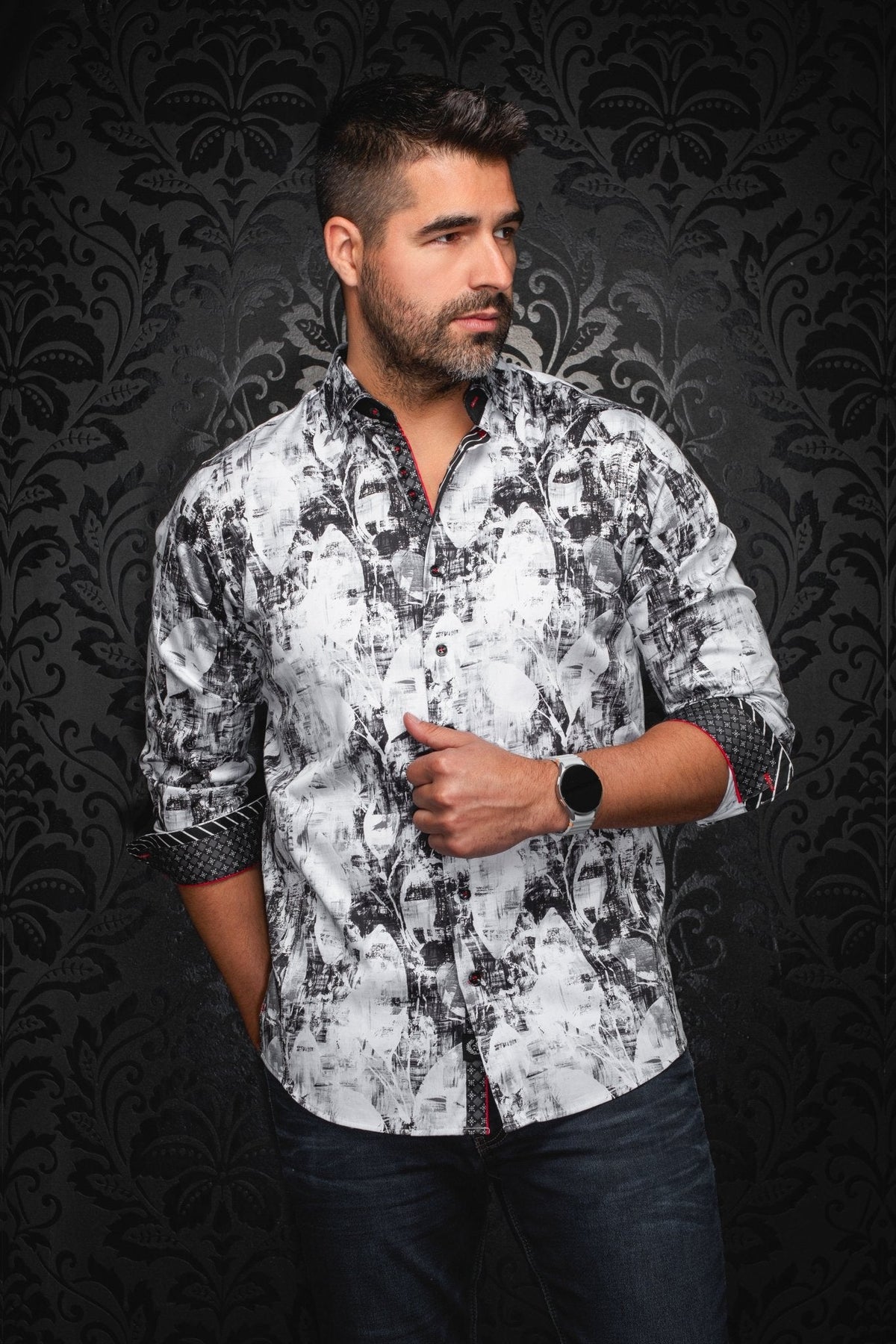 CHEMISE | JASPER, White Black - AU NOIR