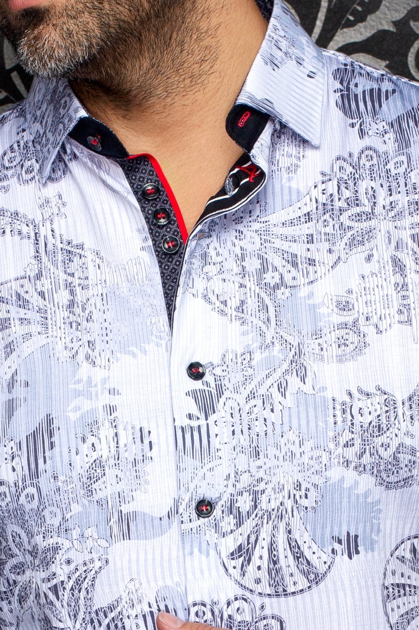 CHEMISE | KALIMANTAN, White Grey - AU NOIR