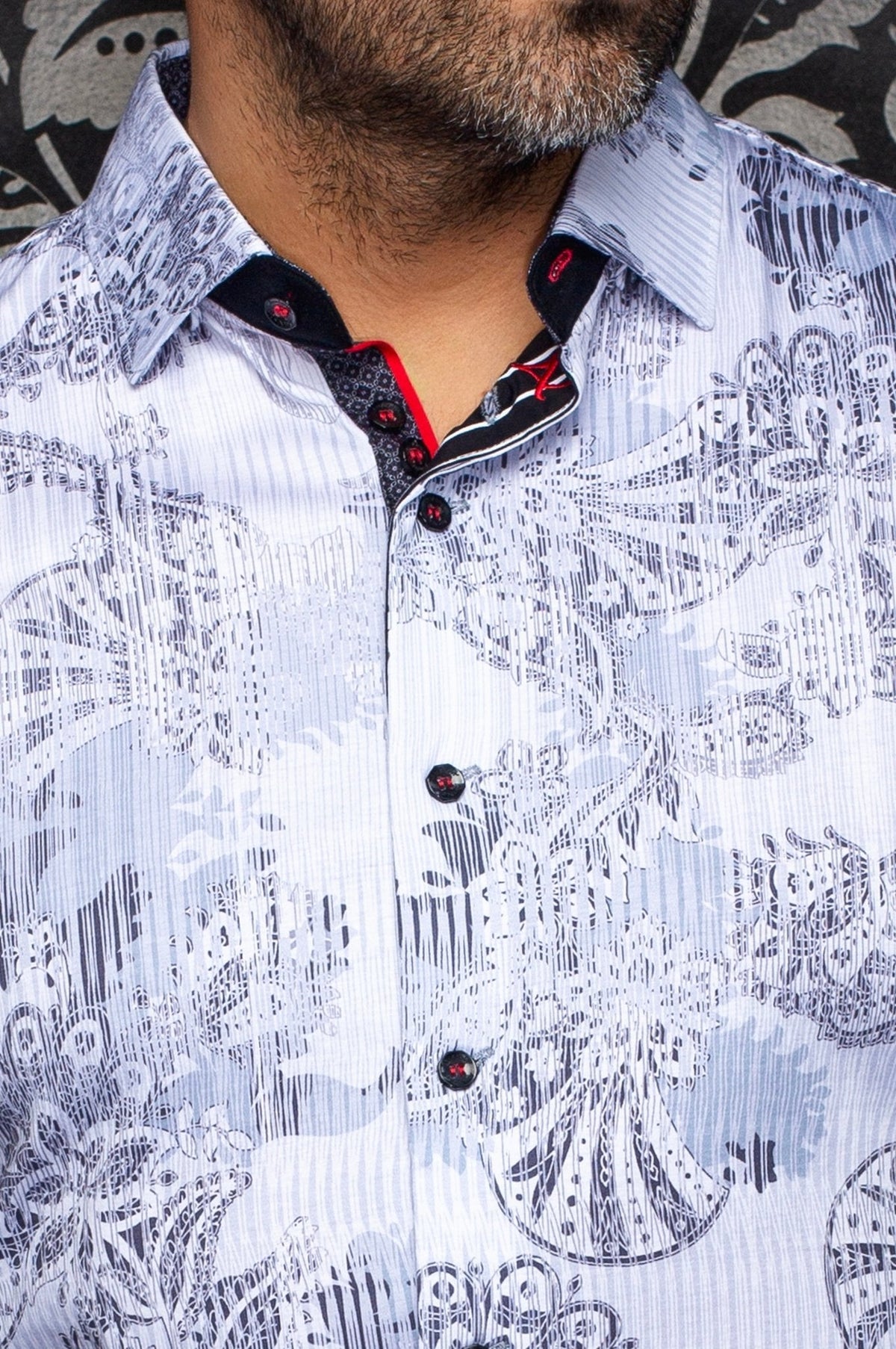 CHEMISE | KALIMANTAN, White Grey - AU NOIR