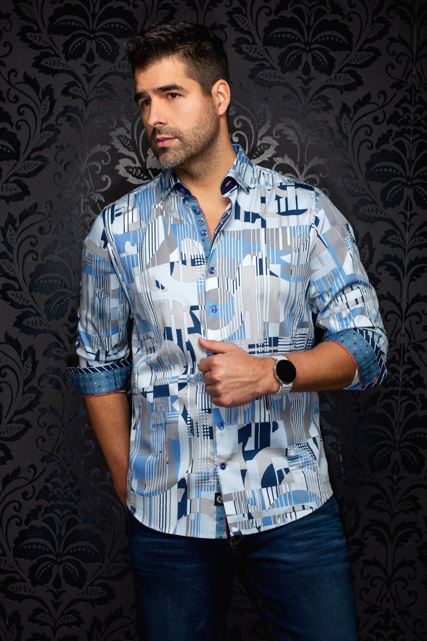 CHEMISE | LAJEDO, Light Blue - AU NOIR