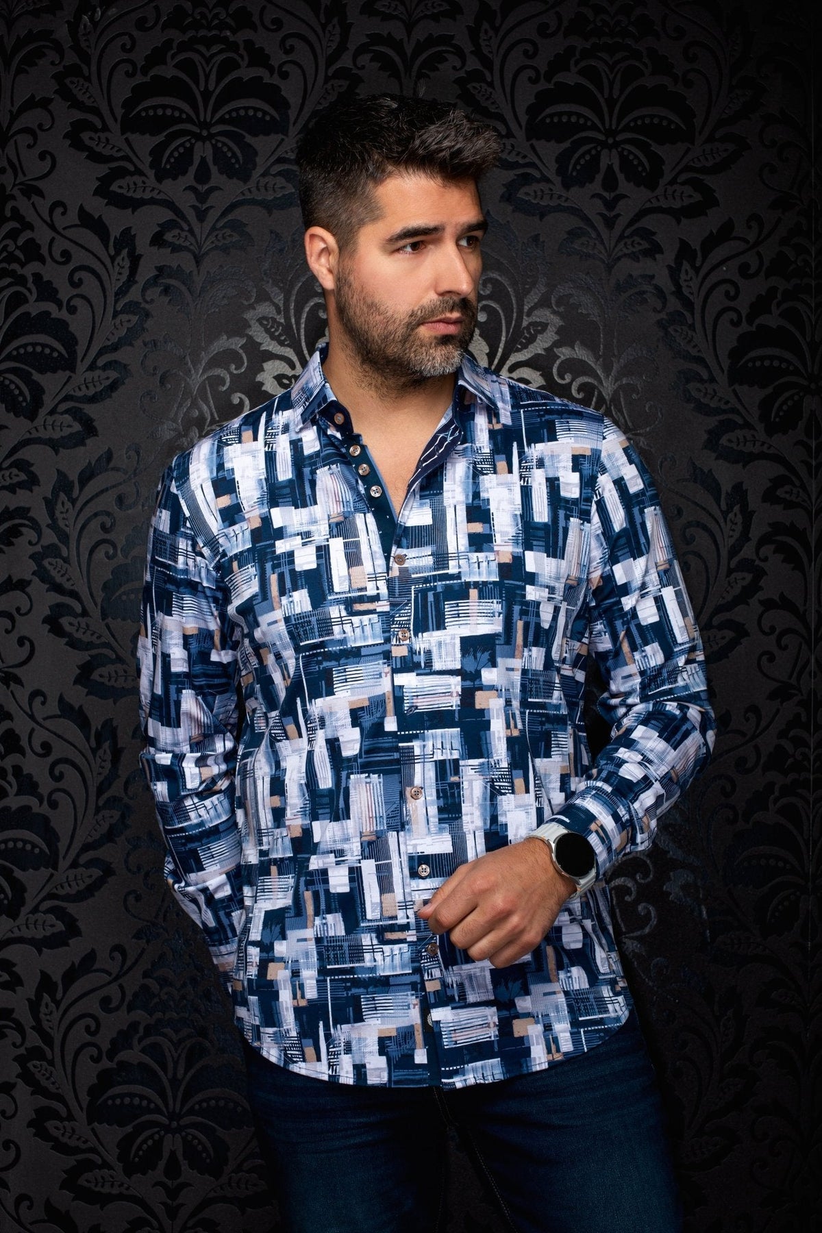 CHEMISE | LAREDO, Navy - AU NOIR