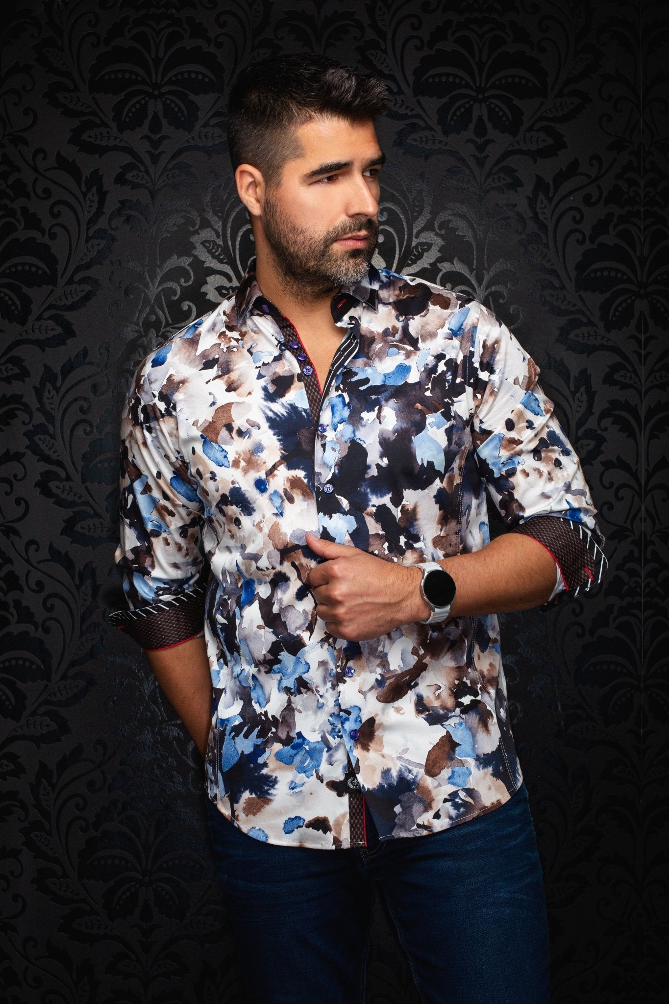 CHEMISE | MAGNUS, Blue Brown - AU NOIR