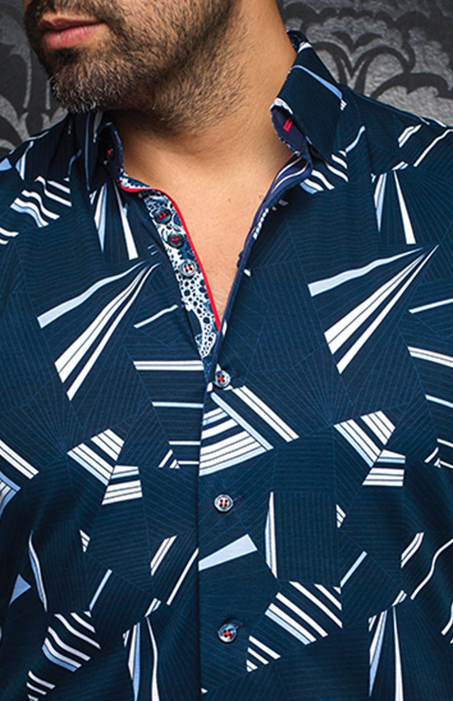 Chemise | MARNIX, Navy / White - AU NOIR