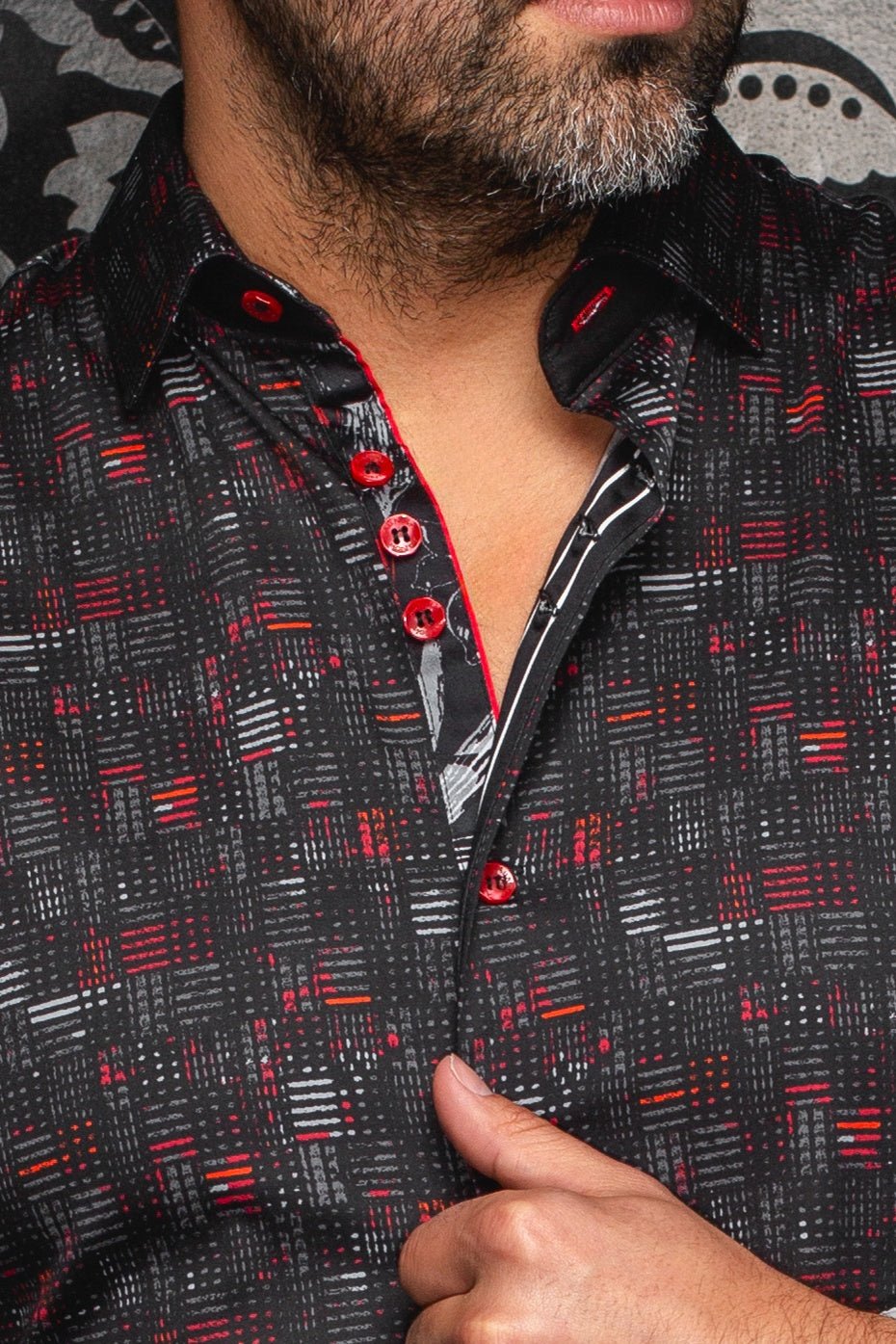 CHEMISE | METROPOLIS, Black Red - AU NOIR