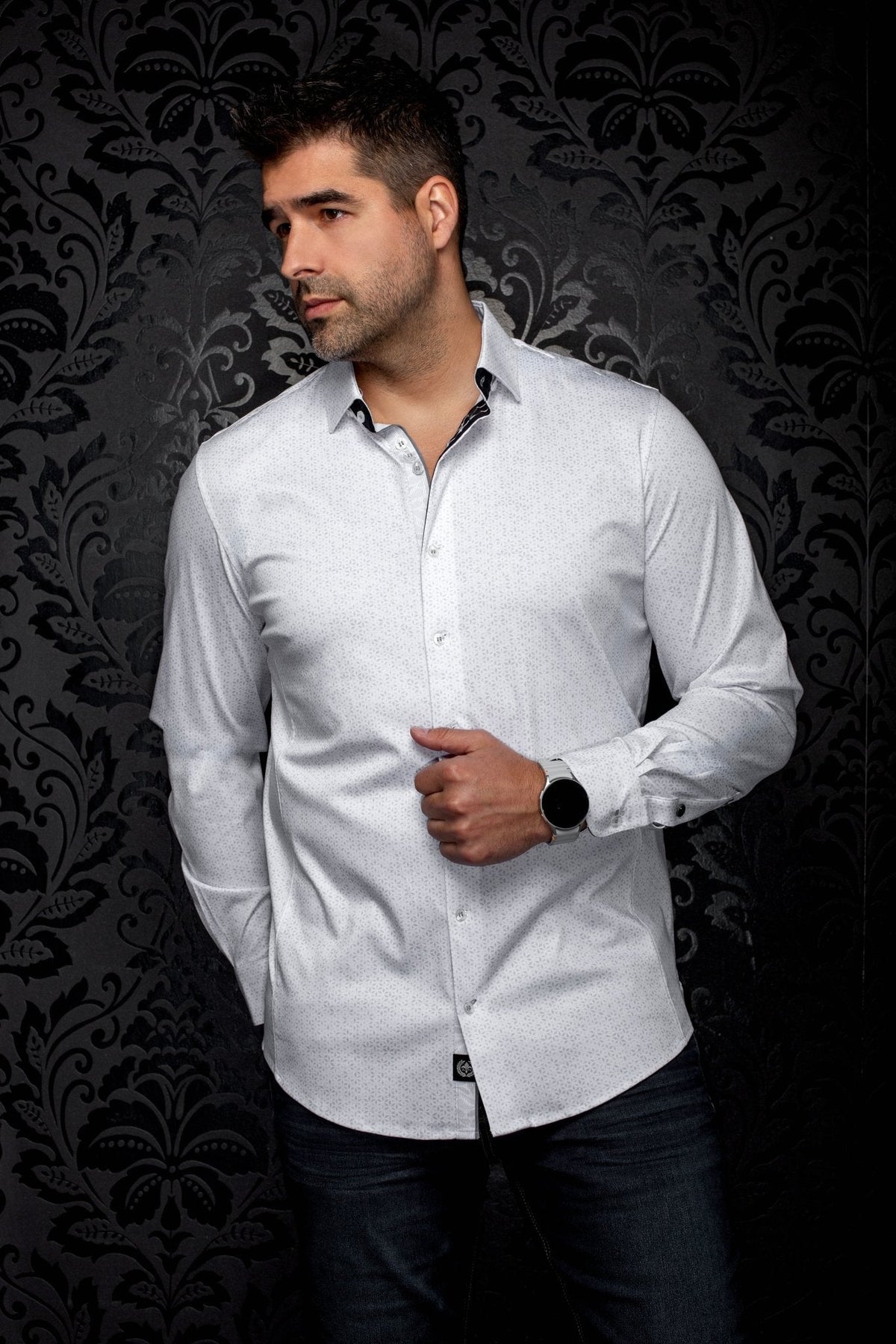 CHEMISE | NOVA, White Grey - AU NOIR