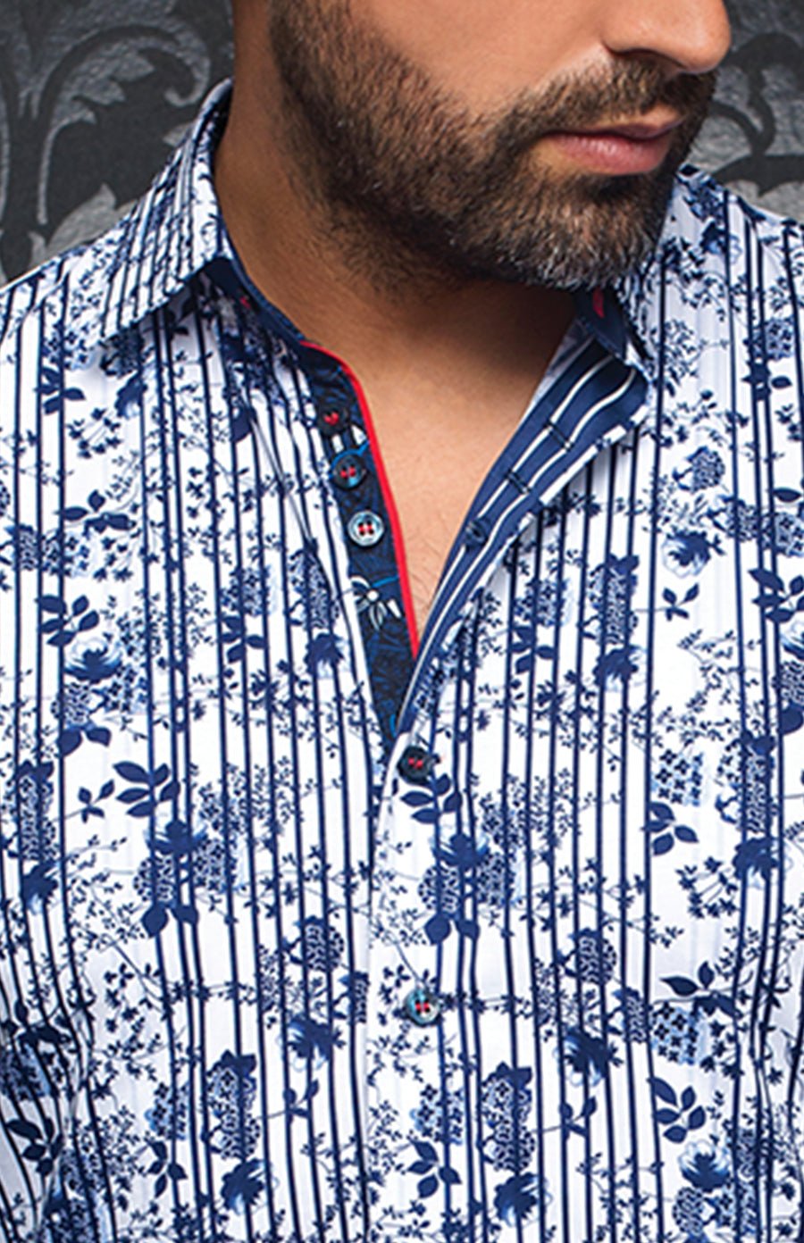 Chemise | RUBIO, White / navy - AU NOIR