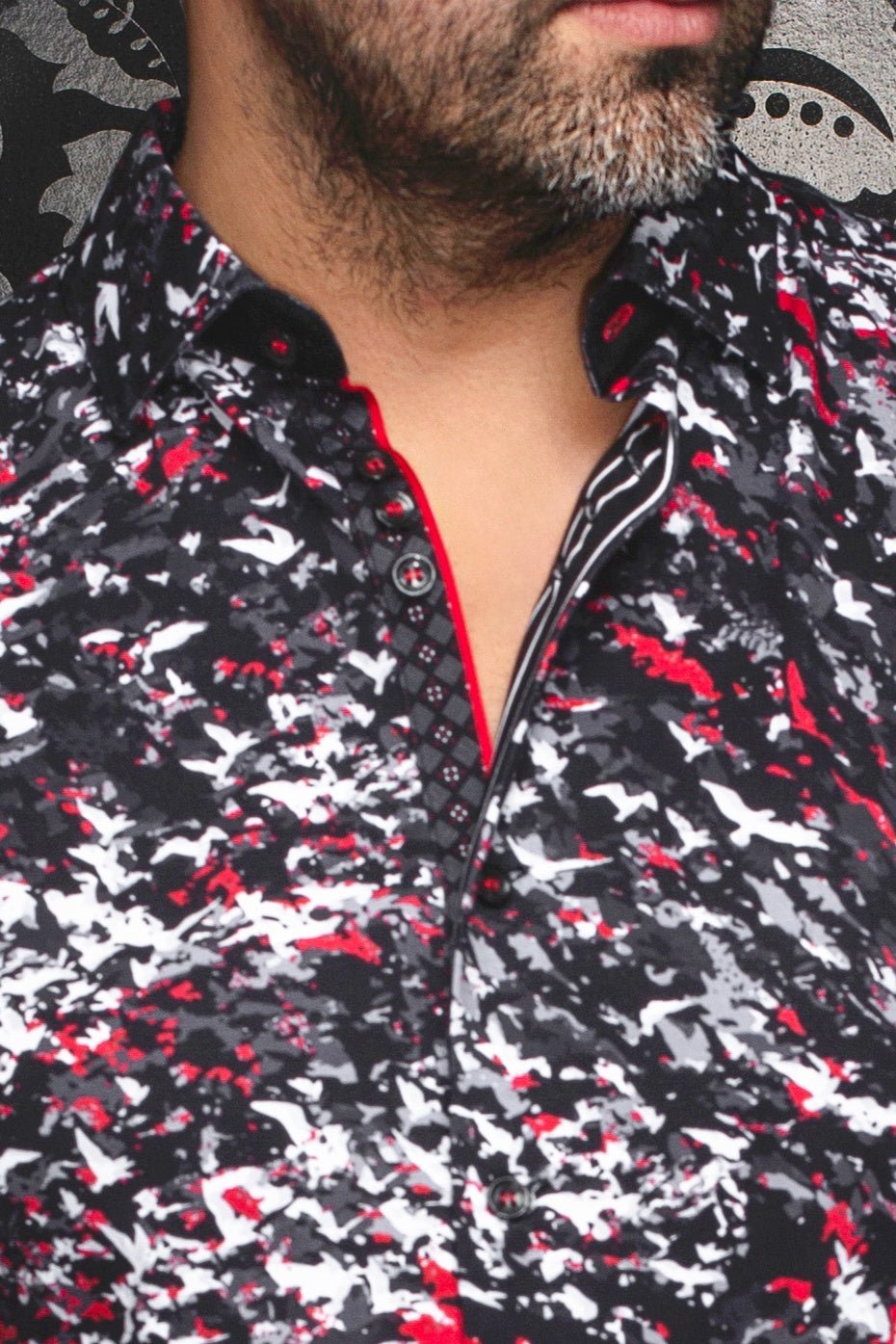 CHEMISE | SORAN, Black Red - AU NOIR