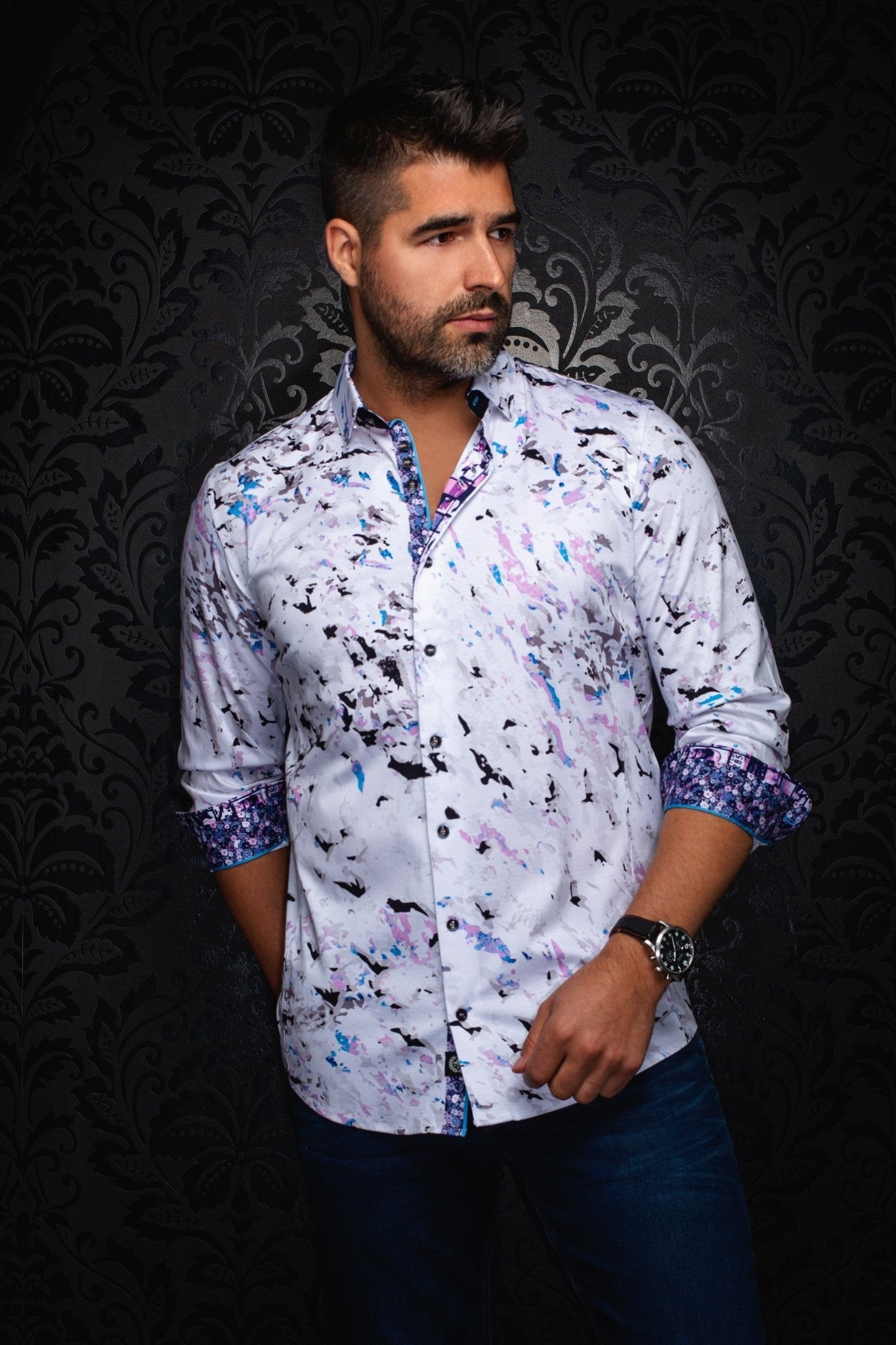 CHEMISE | SORAN, White Pink - AU NOIR