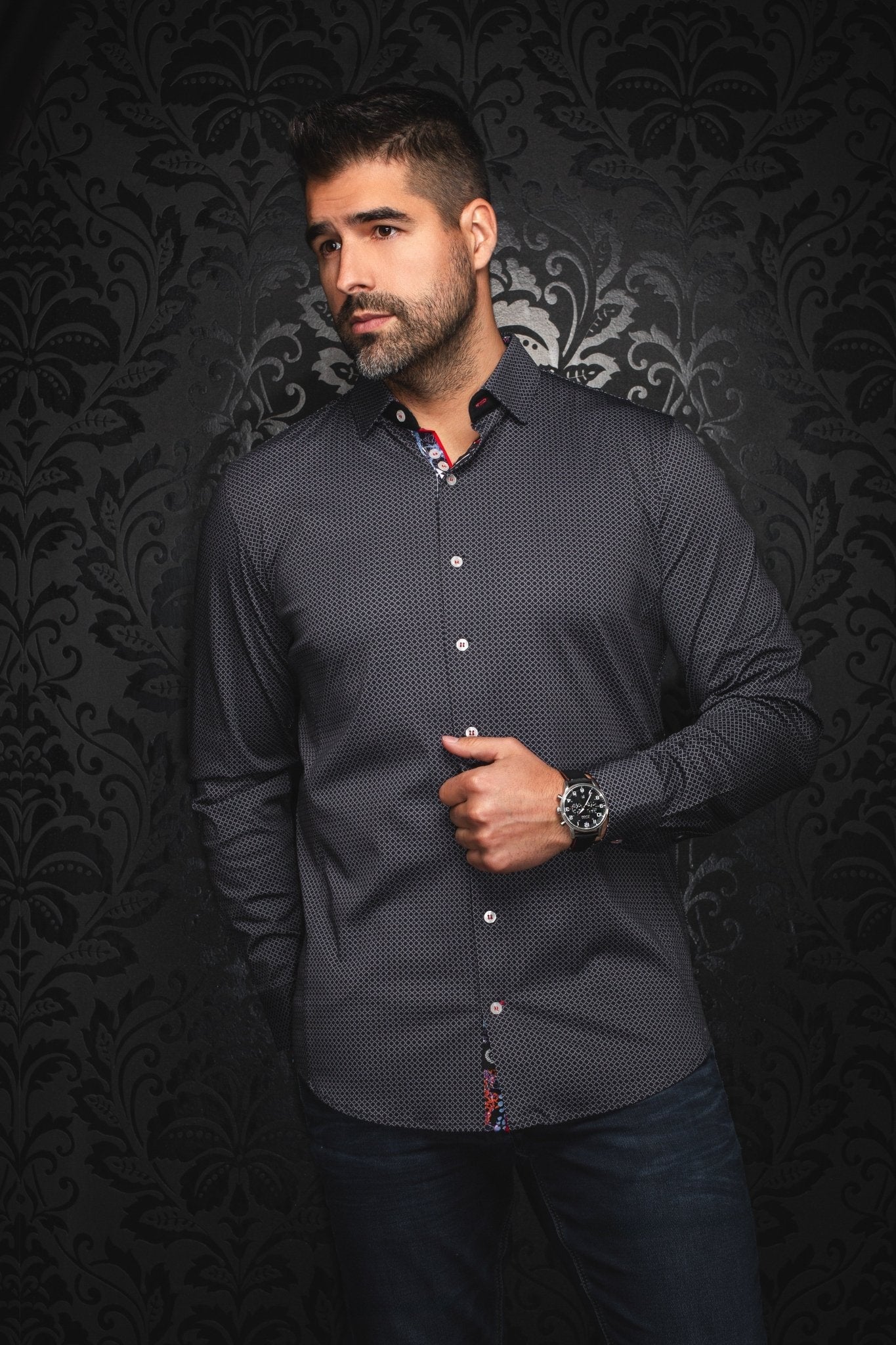 CHEMISE | SUNDANCE, Black Grey - AU NOIR