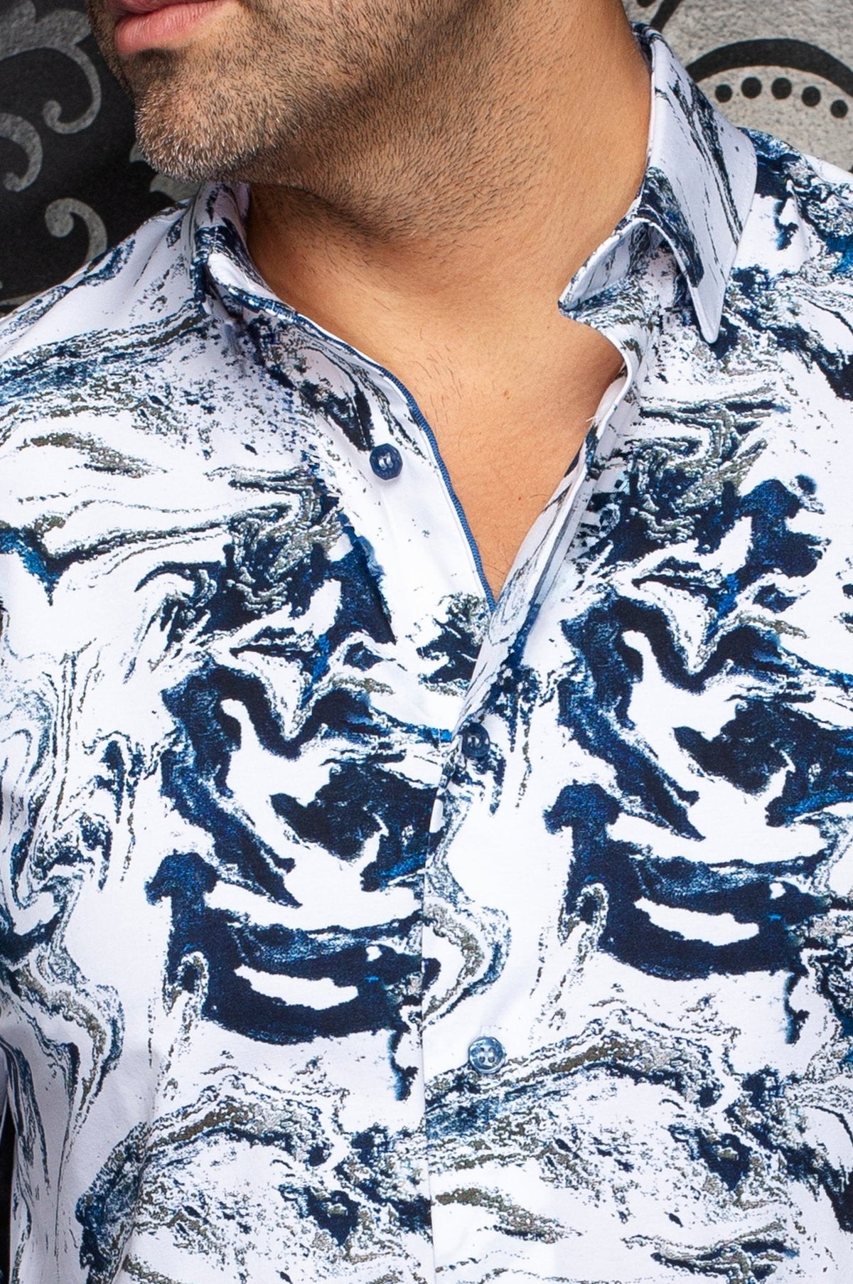 CHEMISE | THOMAS, White blue - AU NOIR
