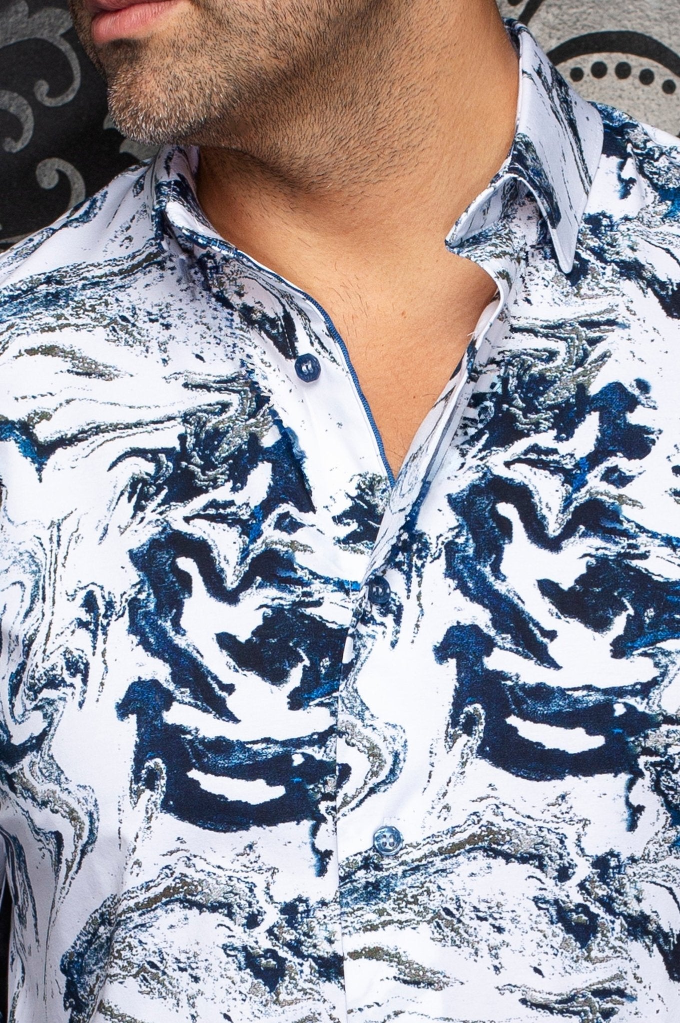 CHEMISE | THOMAS, White blue - AU NOIR