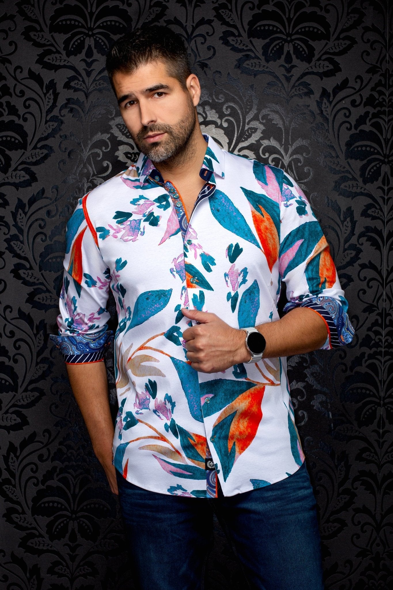 CHEMISE | VINEHAVEN, White Teal - AU NOIR