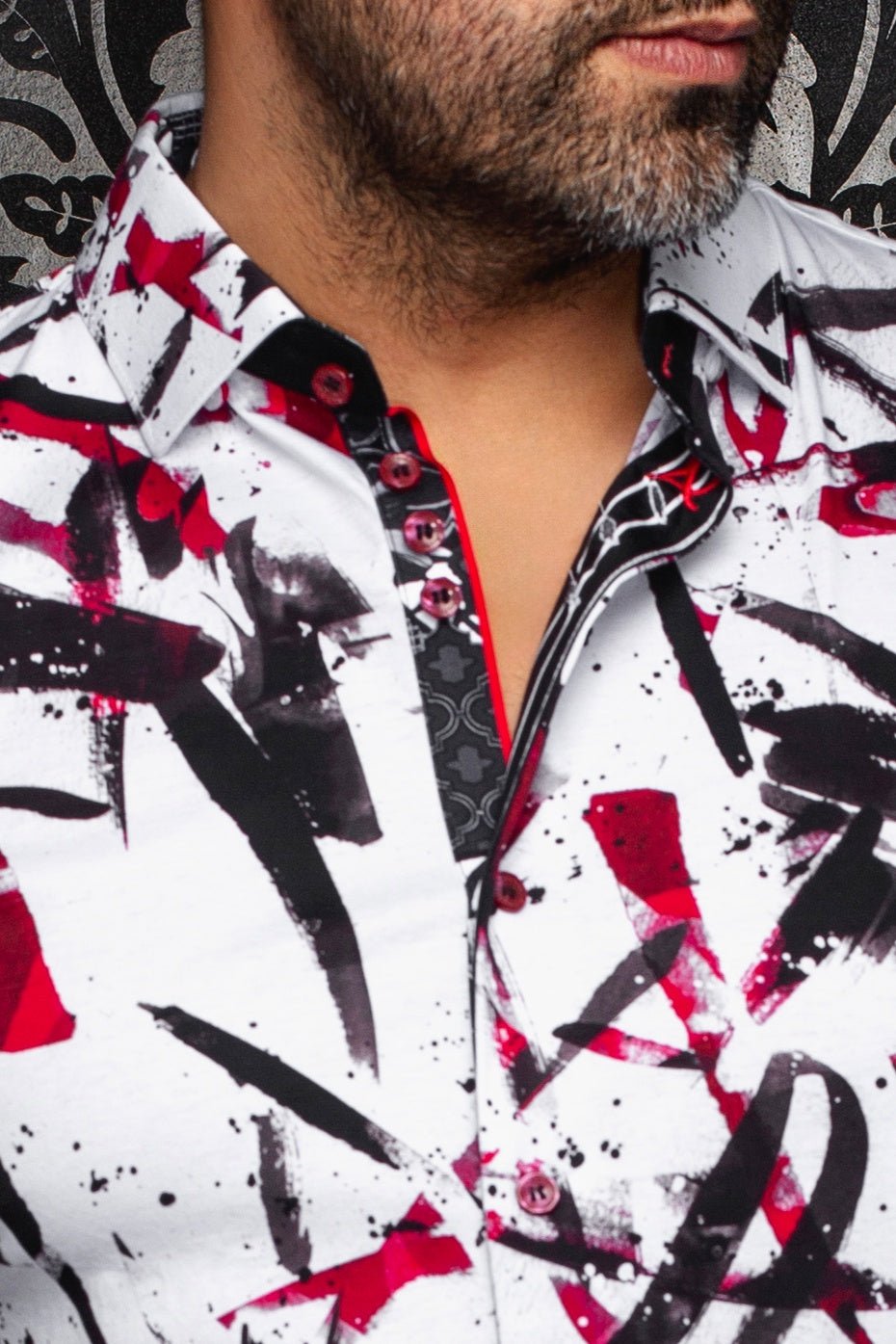 CHEMISE | ZANDER, White Red - AU NOIR