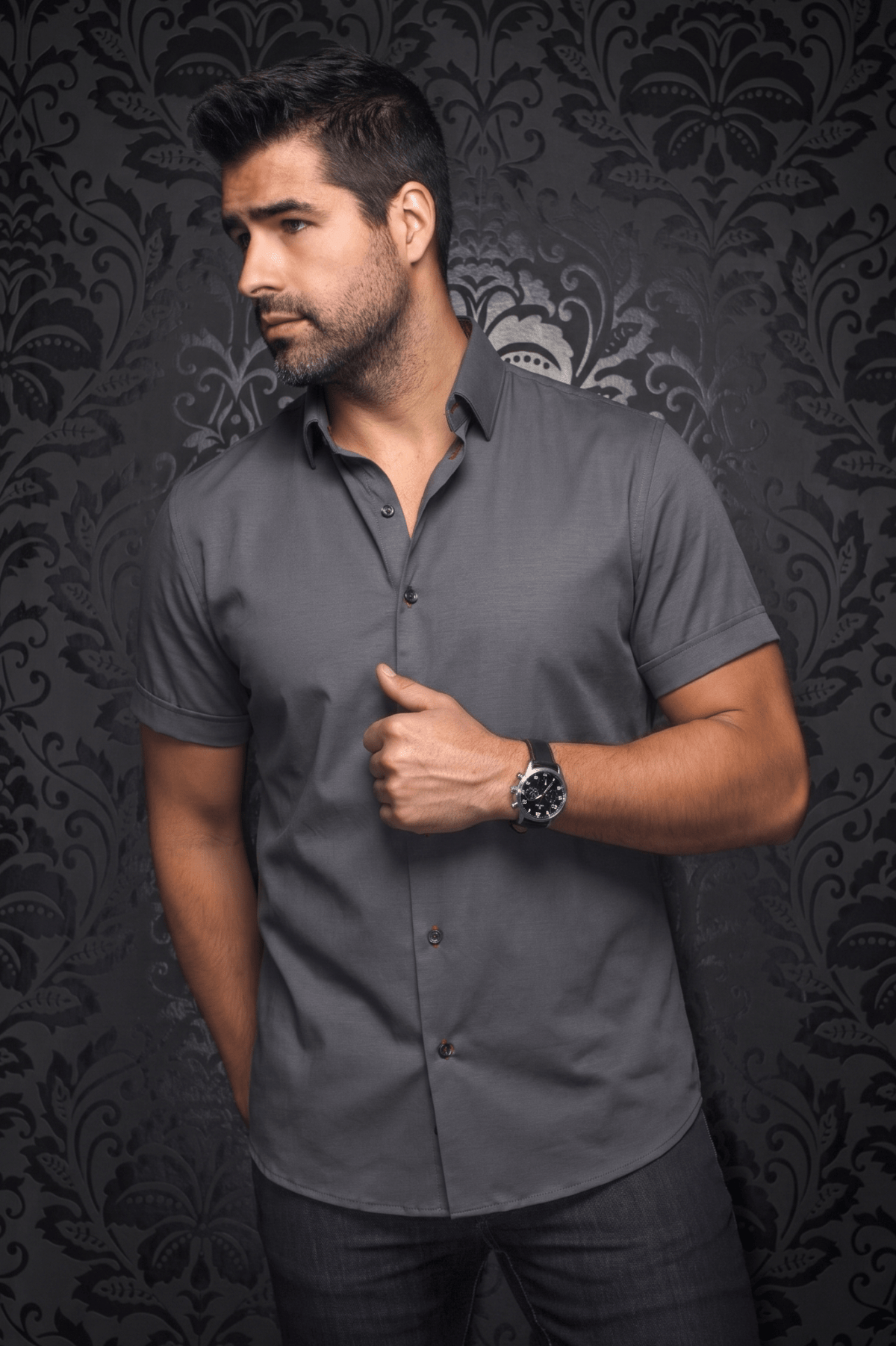 MANCHES COURTES EXTENSIBLE | ALEX-SLD, Dark Grey - AU NOIR