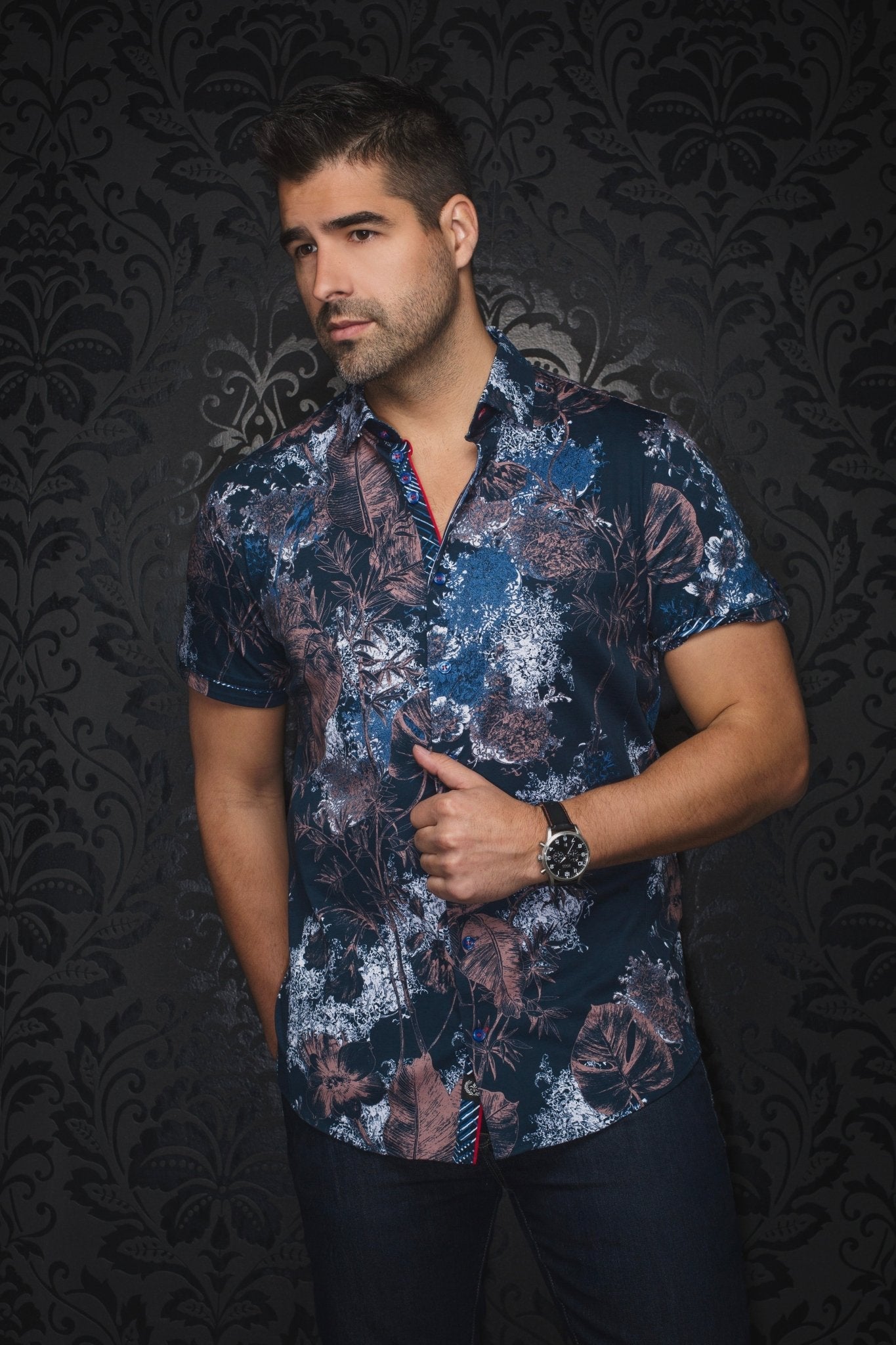 MANCHES COURTES EXTENSIBLE | MARENGO, Navy Tobacco - AU NOIR