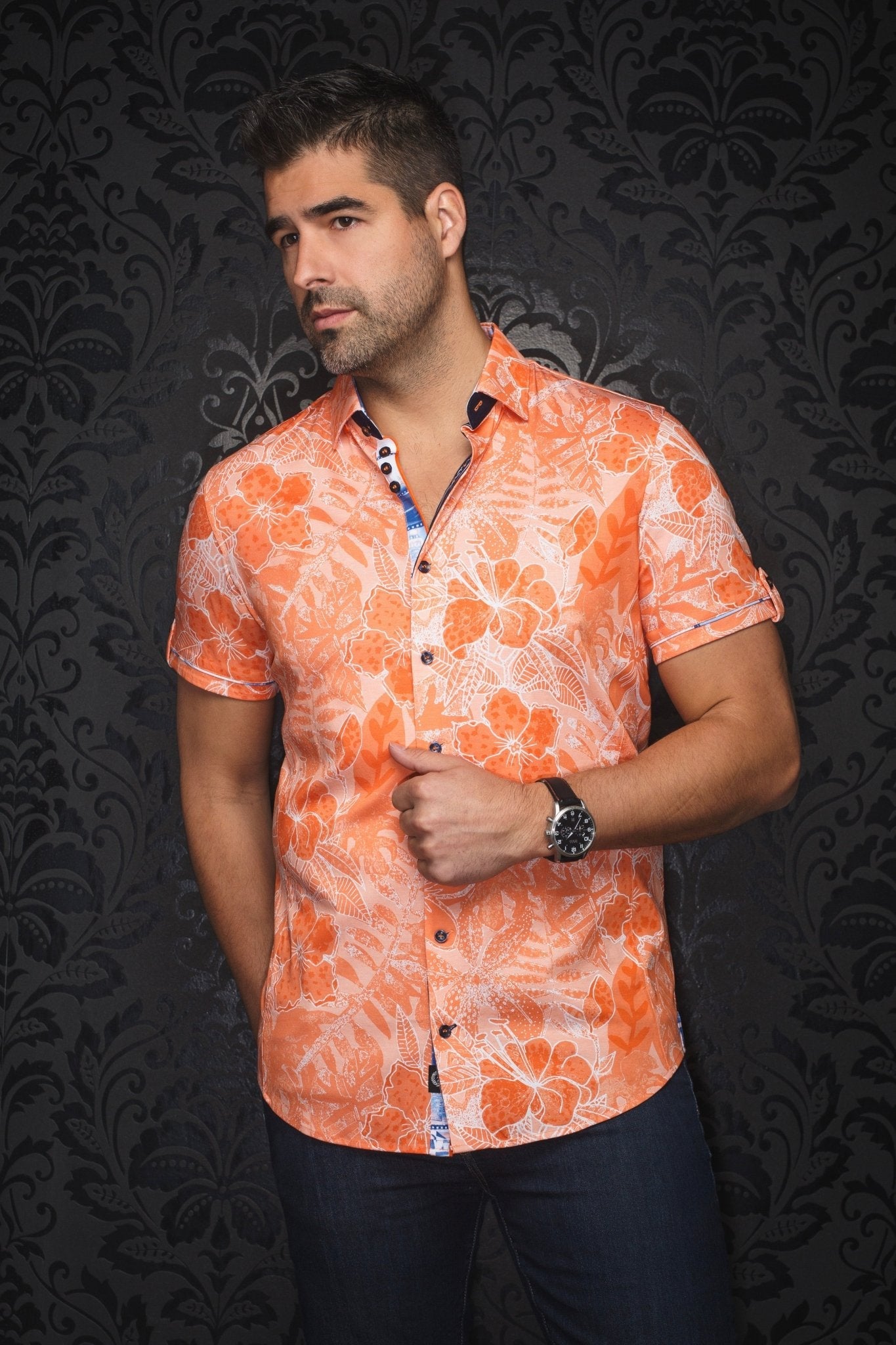 MANCHES COURTES EXTENSIBLE | RONALDO, Orange - AU NOIR