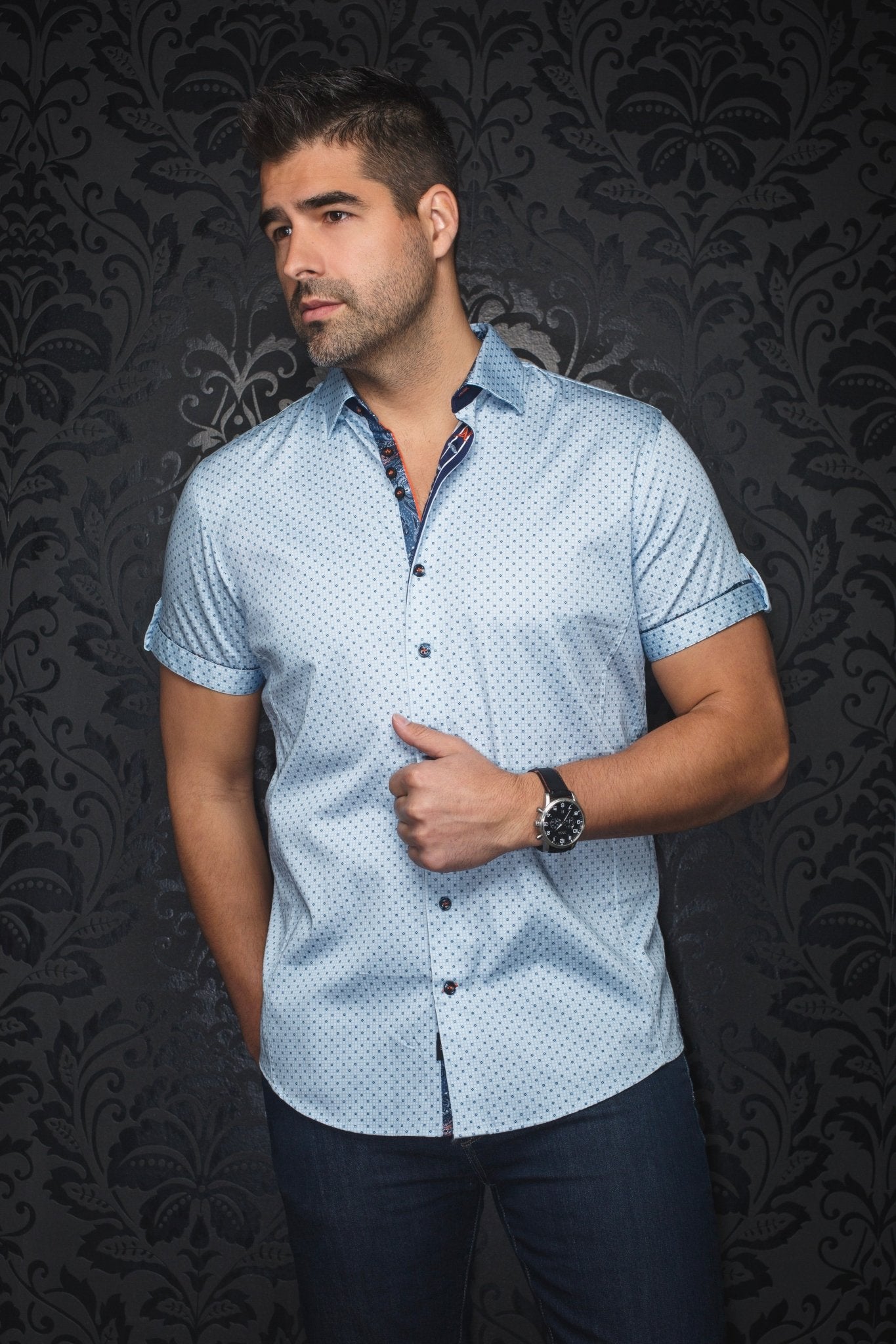 Manches Courtes | FARO, Light Blue - AU NOIR