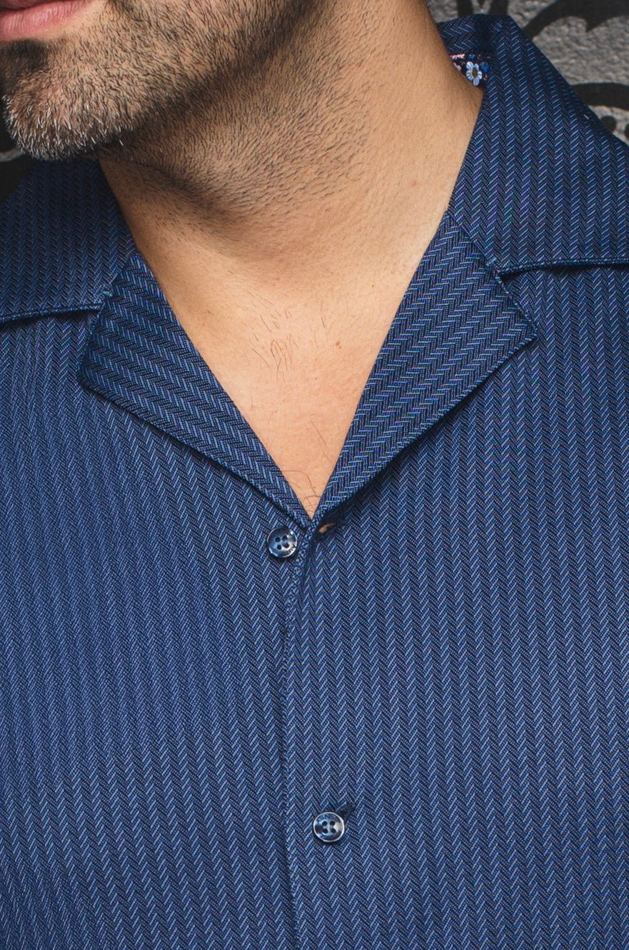 Manches Courtes Flat Collar | WAIKIKI, Blue - AU NOIR