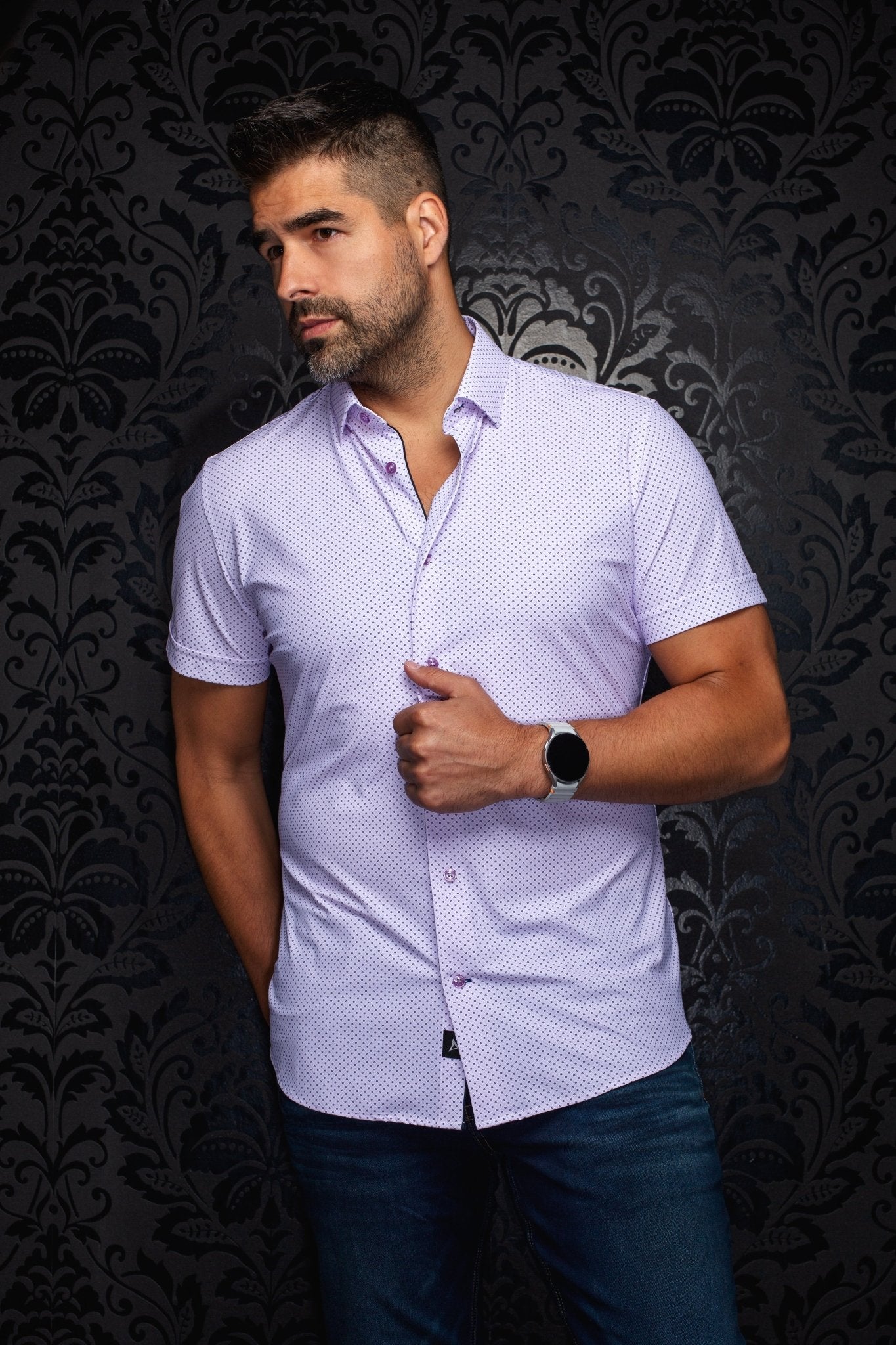 MANCHES COURTES NYLON | NICK GEO, Lavender - AU NOIR