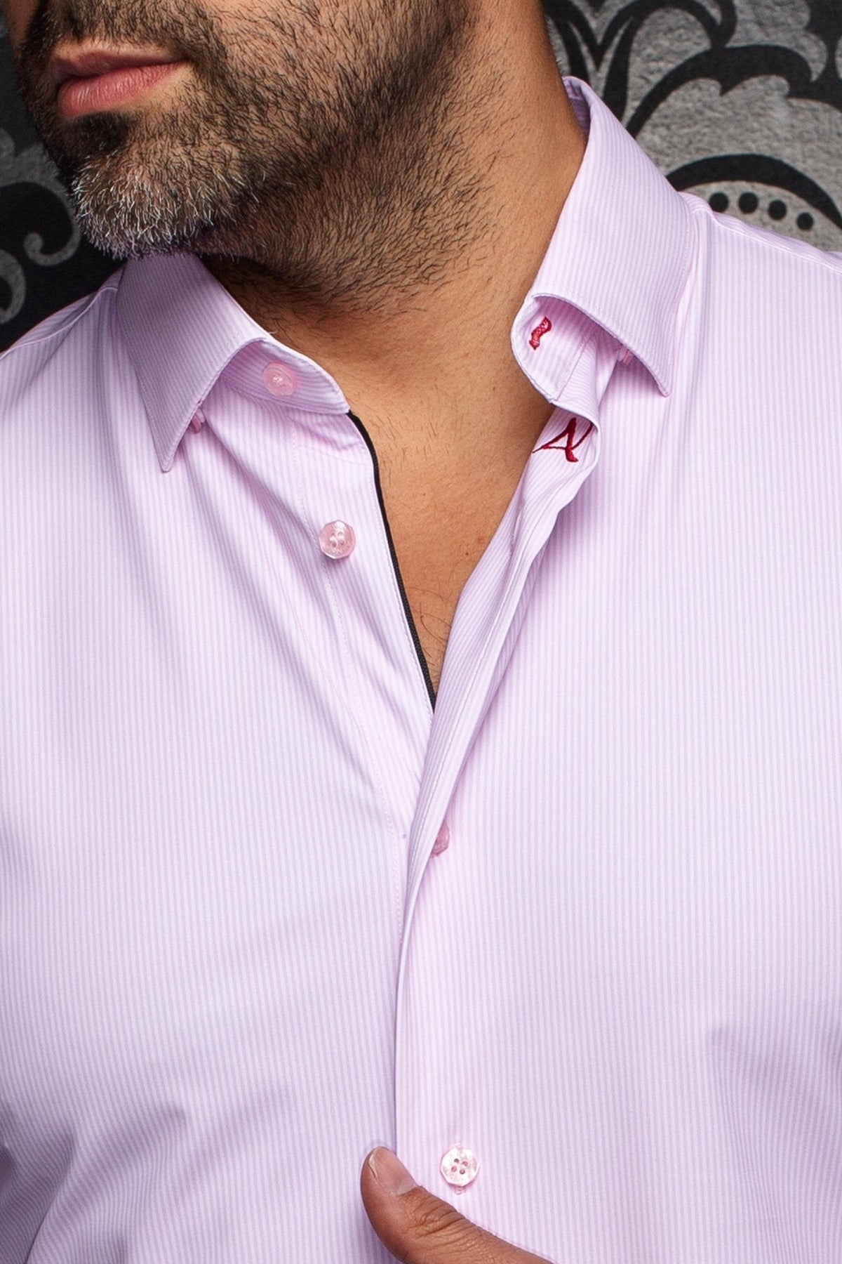 MANCHES LONGUES NYLON | NICOLAS STRP, Pink - AU NOIR