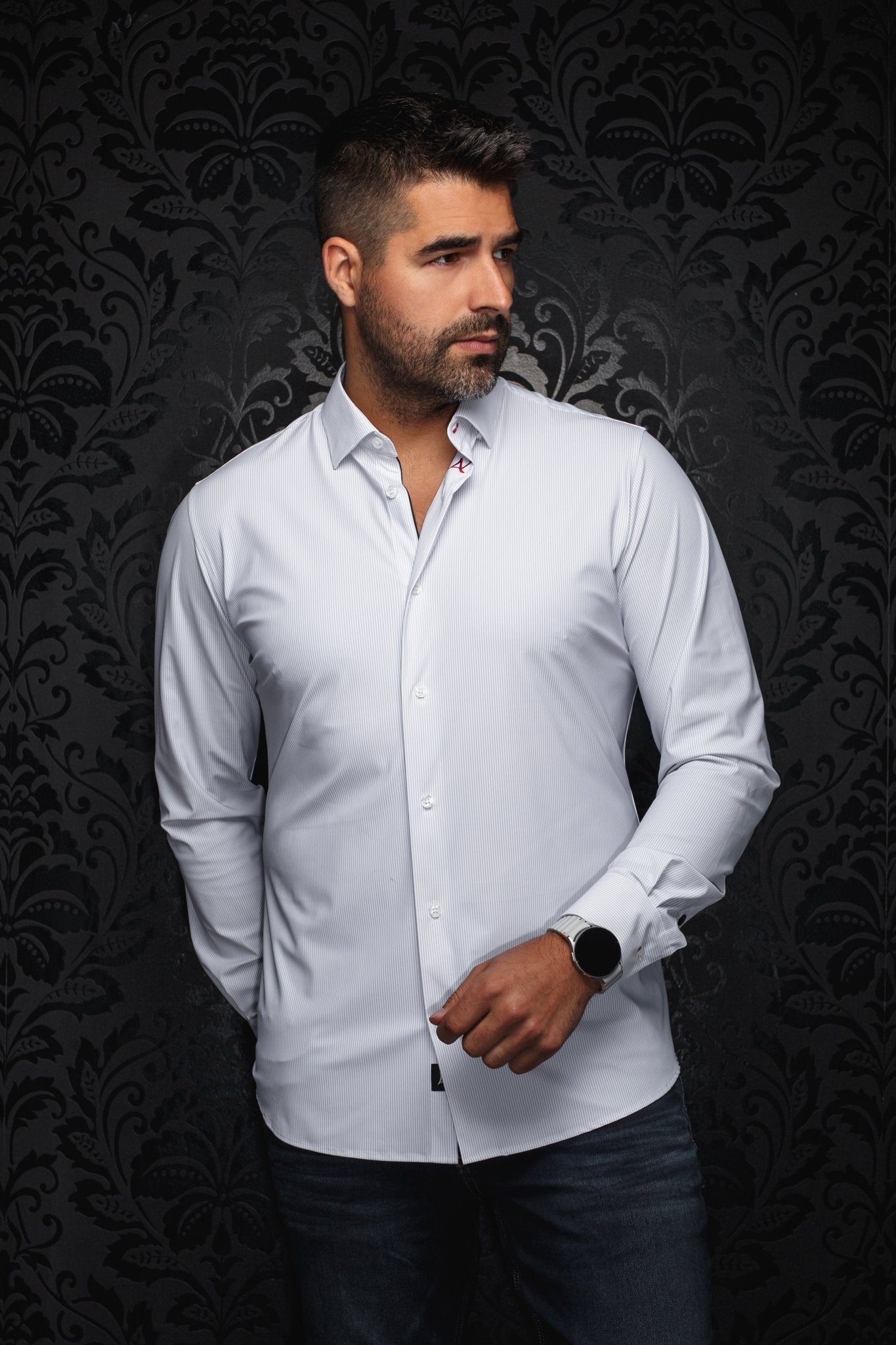 MANCHES LONGUES NYLON | NICOLAS STRP, White - AU NOIR