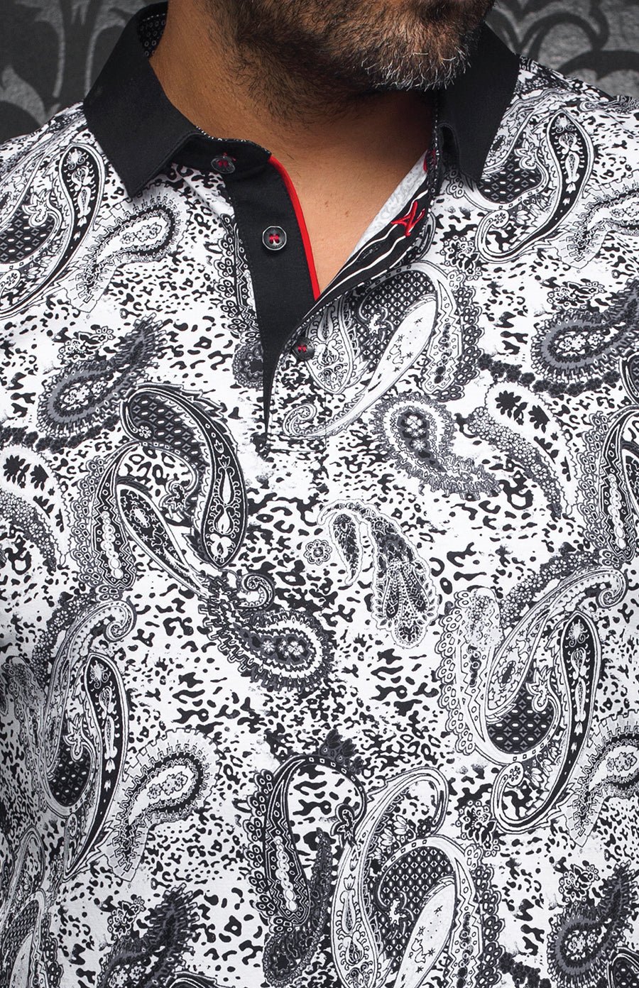 Polo | AHMOSIS, White / Black - AU NOIR