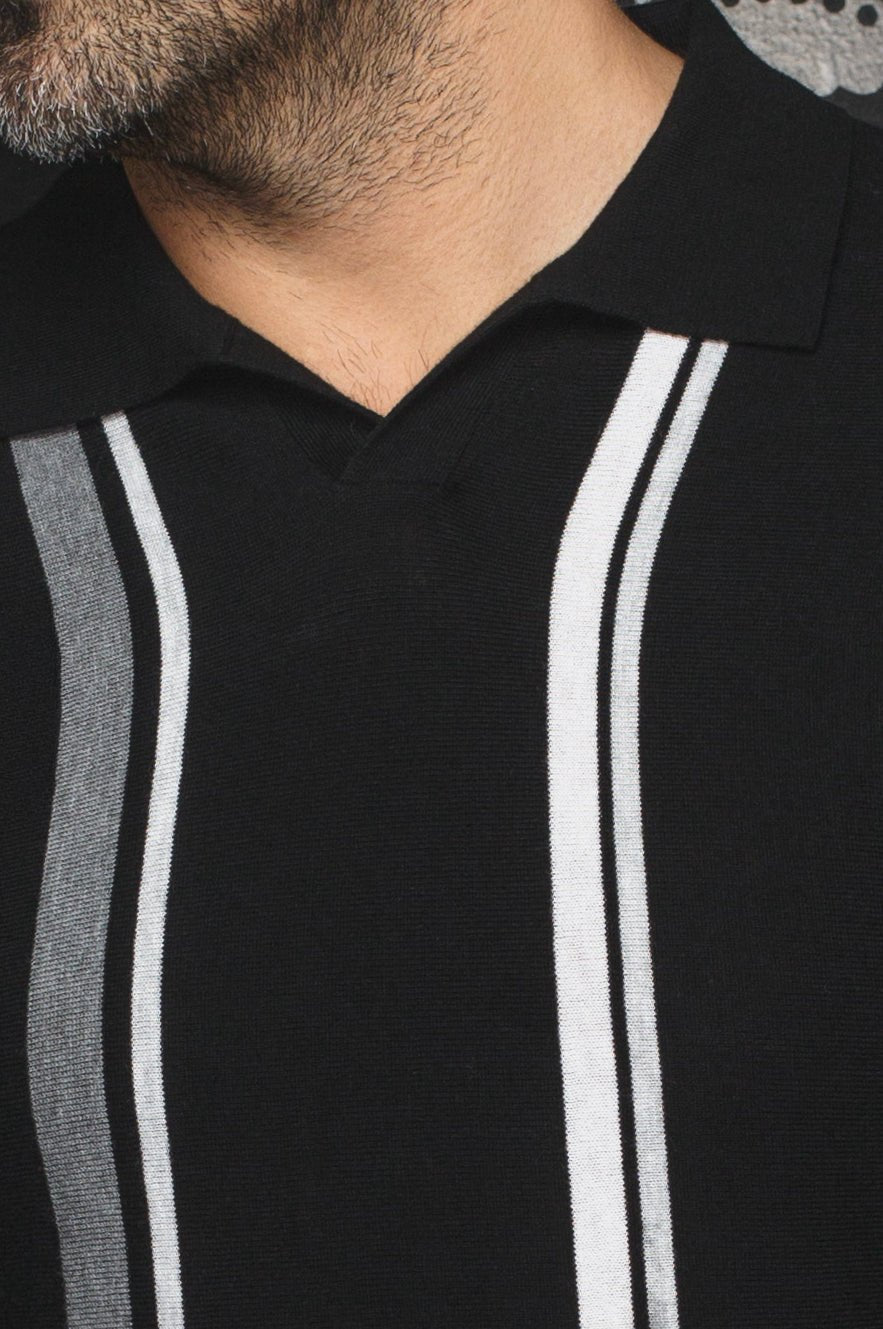 POLO LAINE DE MÉRINOS | AVERY, Black - AU NOIR