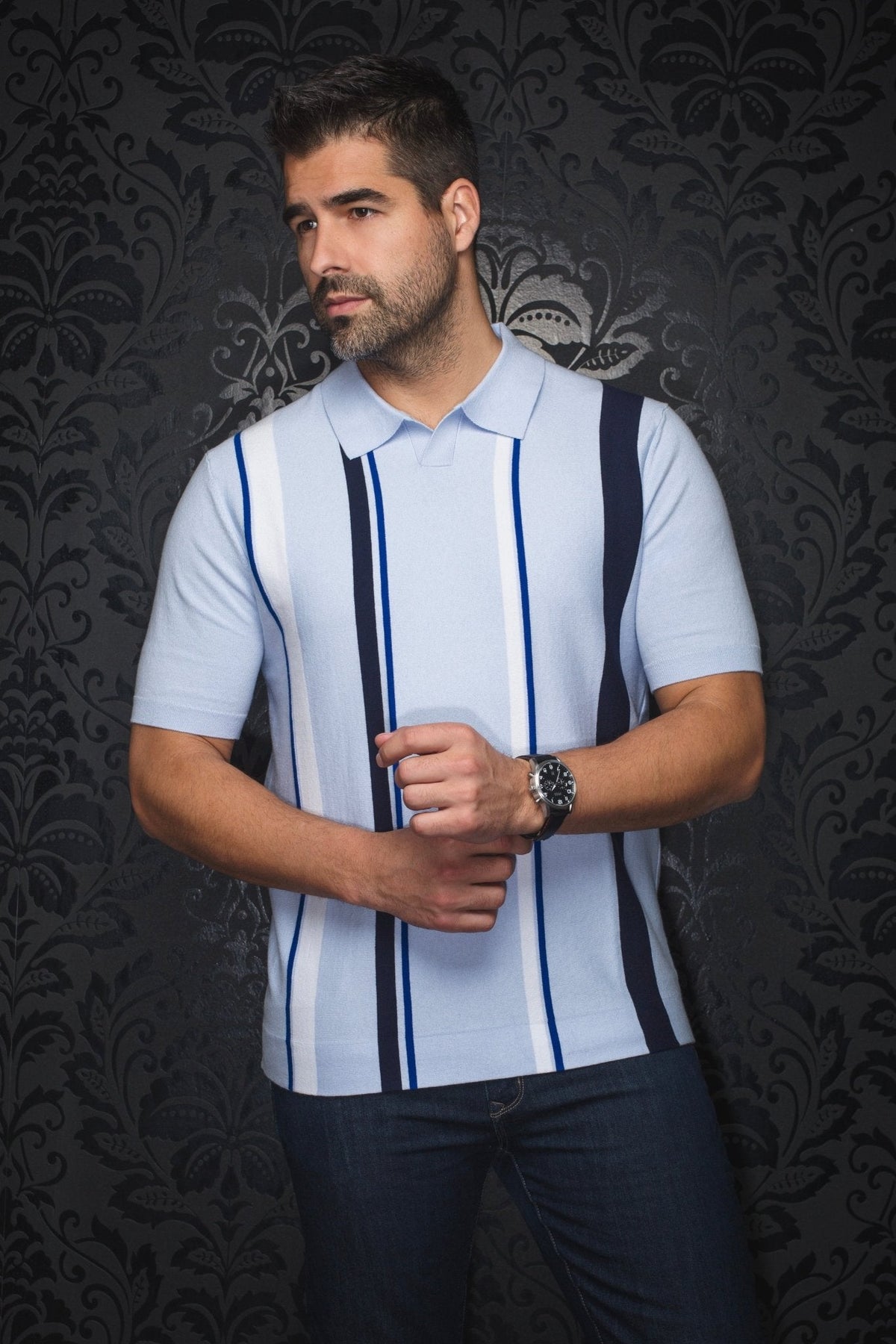 POLO LAINE DE MÉRINOS | AVERY, Light Blue - AU NOIR