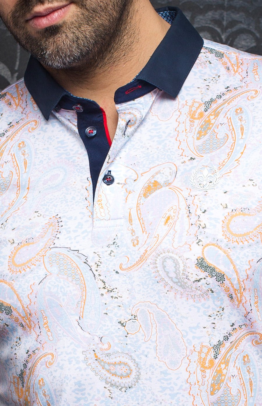 Polo - RIBERA, white orange - AU NOIR