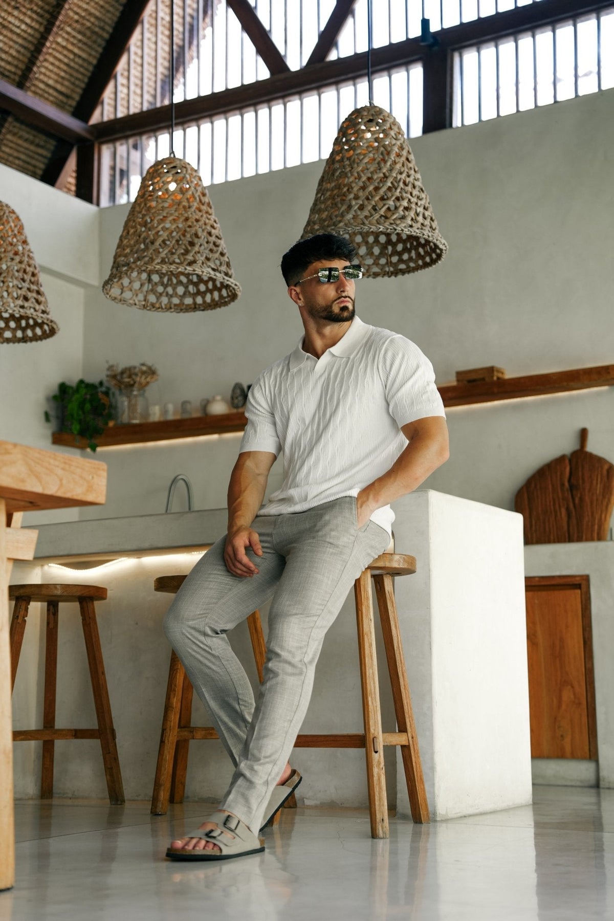 POLO TRICOT | LOWICK, White - AU NOIR