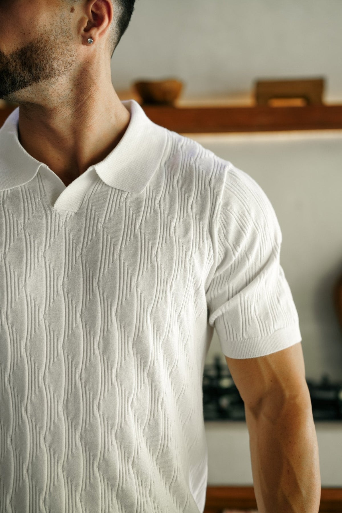 POLO TRICOT | LOWICK, White - AU NOIR