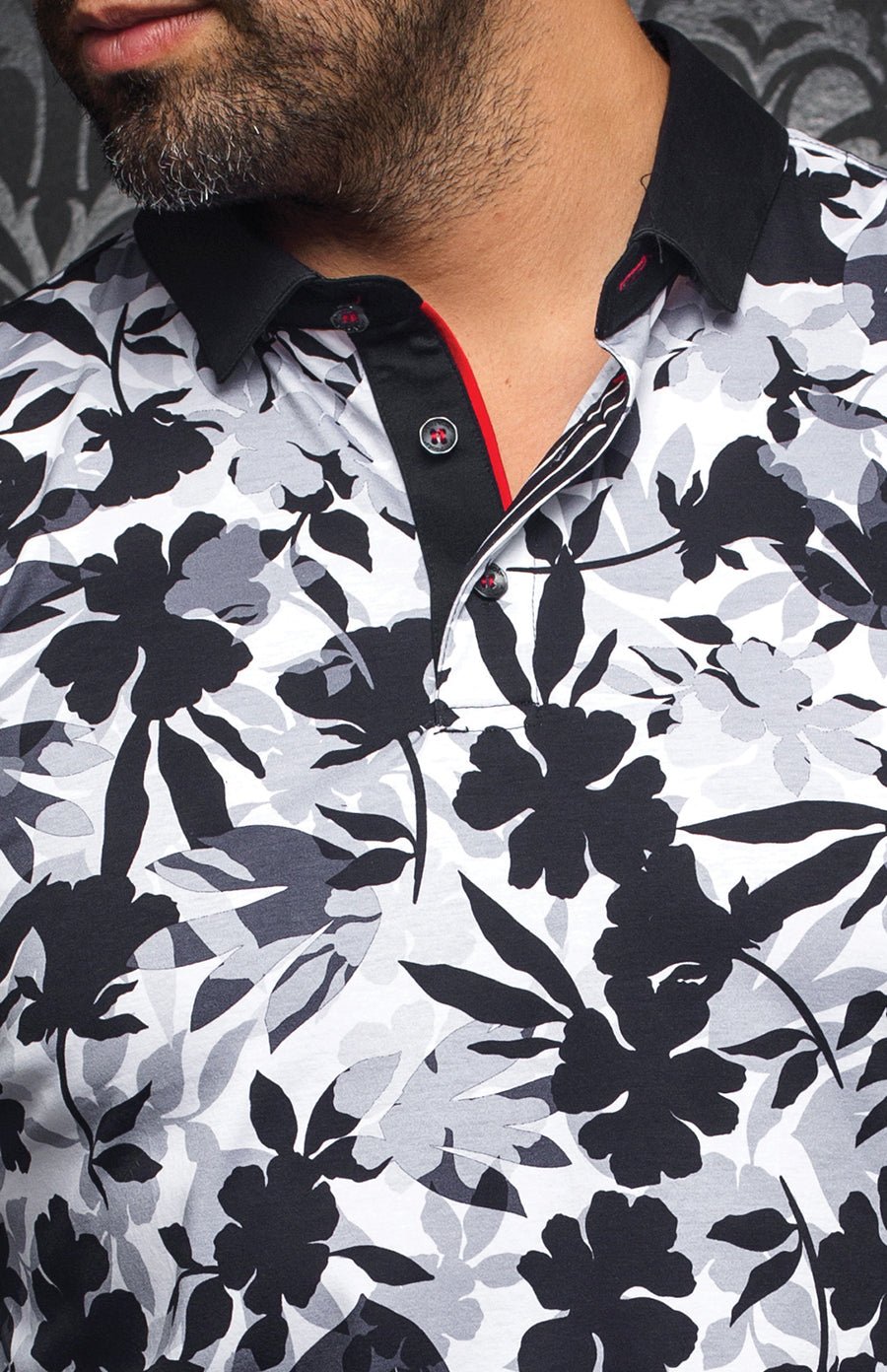 Polo | YAVARI, White / Black - AU NOIR