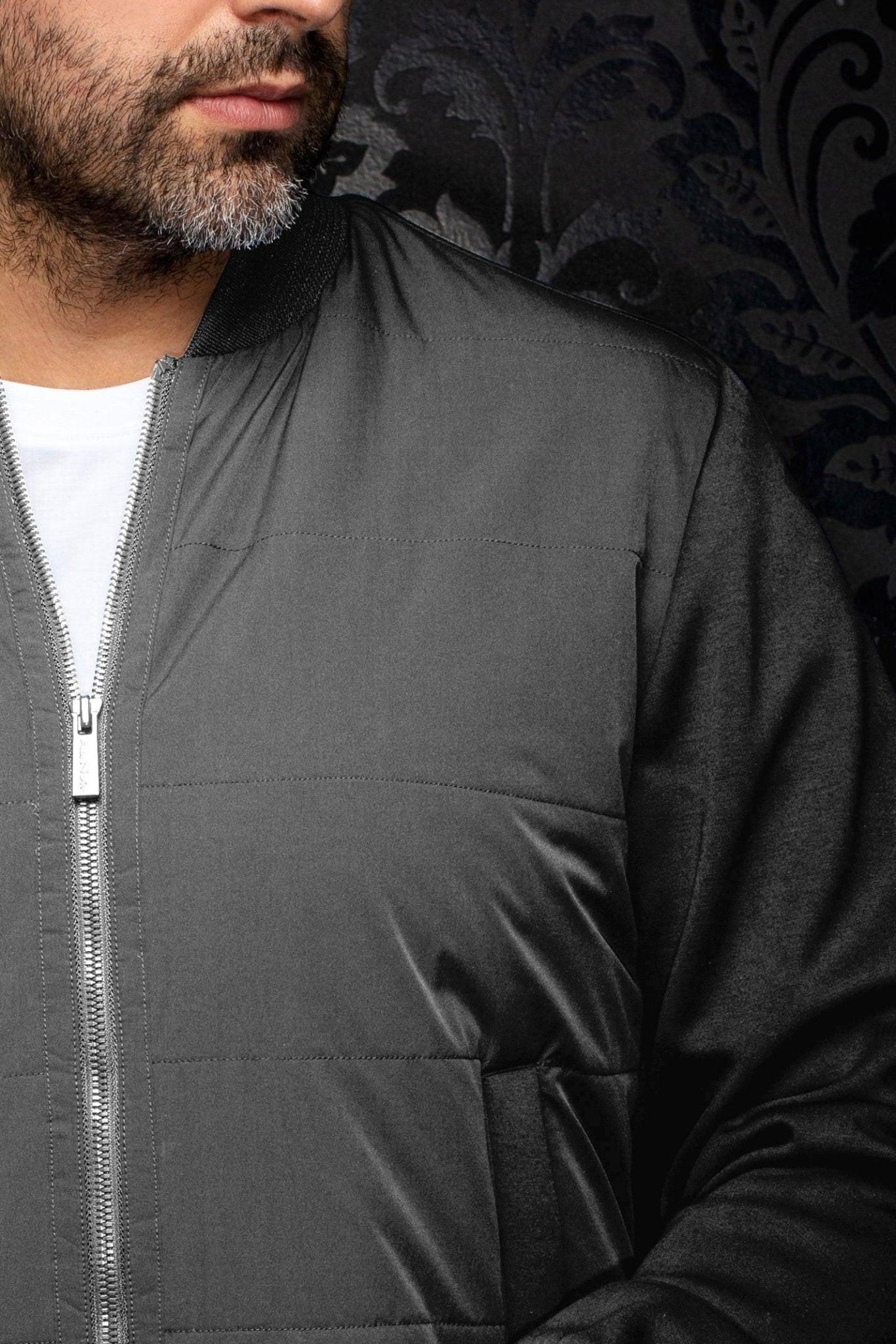 Veste Bomber | LAMBERT, Charcoal - AU NOIR