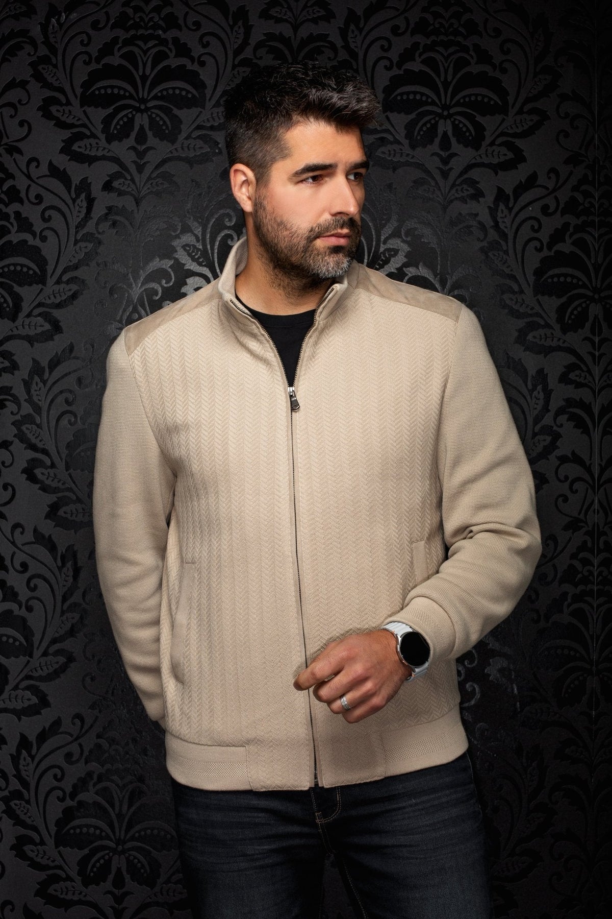 Veste Bomber | NILES, Stone - AU NOIR