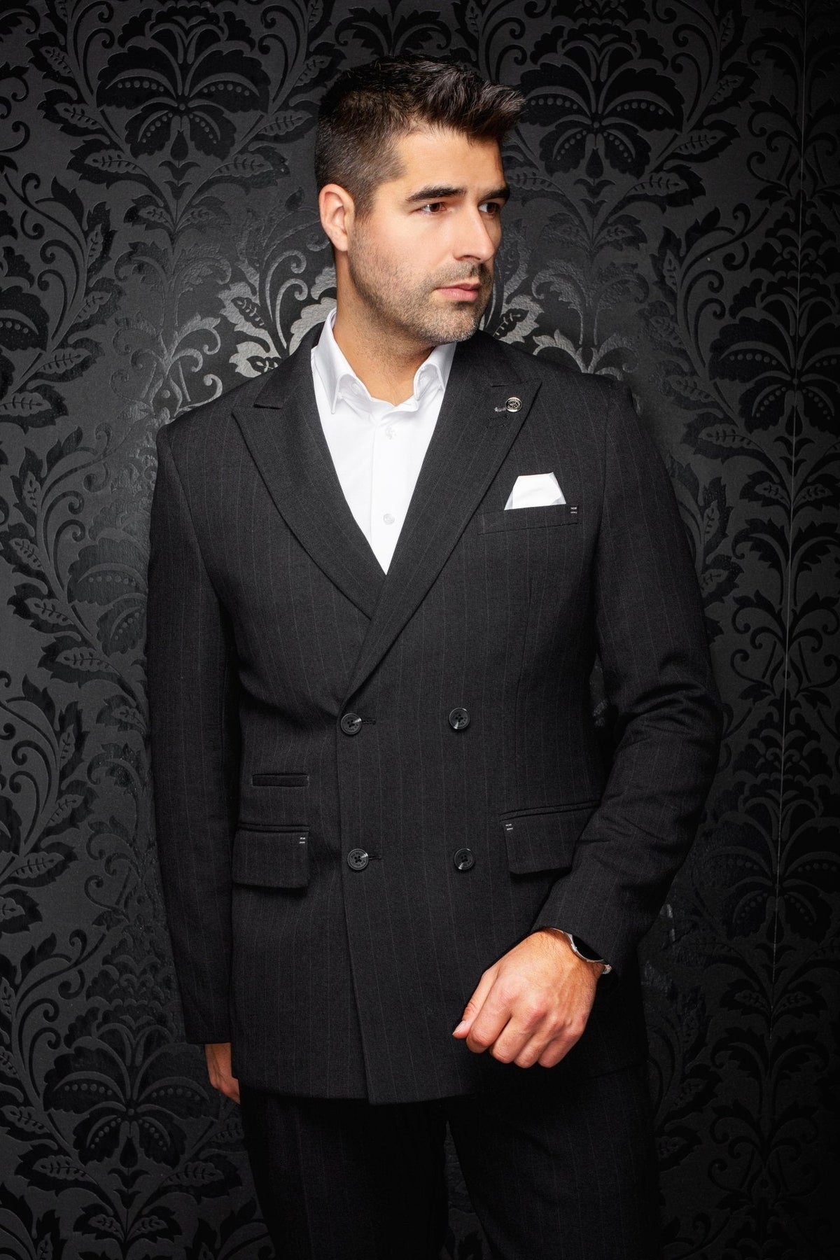 VESTON DOUBLE BOUTONNAGE | BOMER, Black - AU NOIR